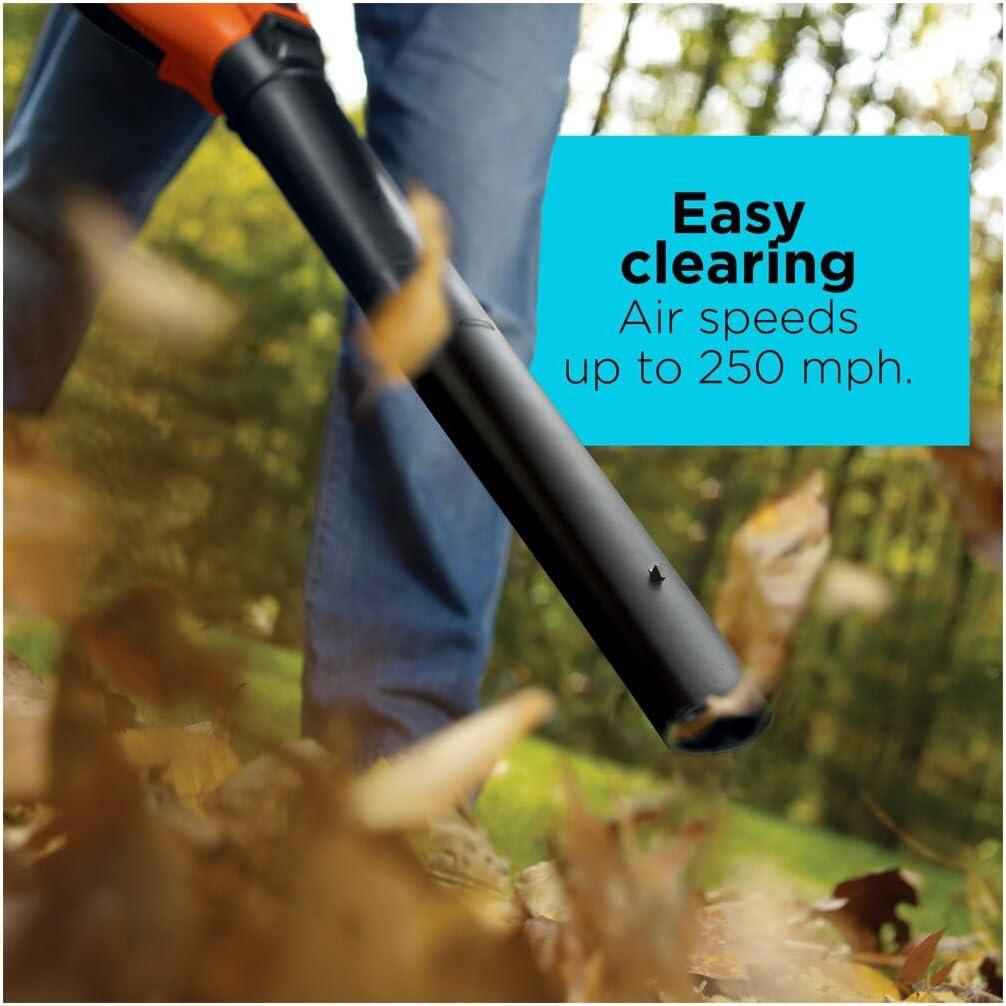 imageBLACKDECKER Leaf Blower Leaf Vacuum and Leaf Mulcher 3in1 Electric Blowers for Lawn Care 12 Amp 250 MPH 400 CFM BV6000250 MPH Blower Premium Disposable System