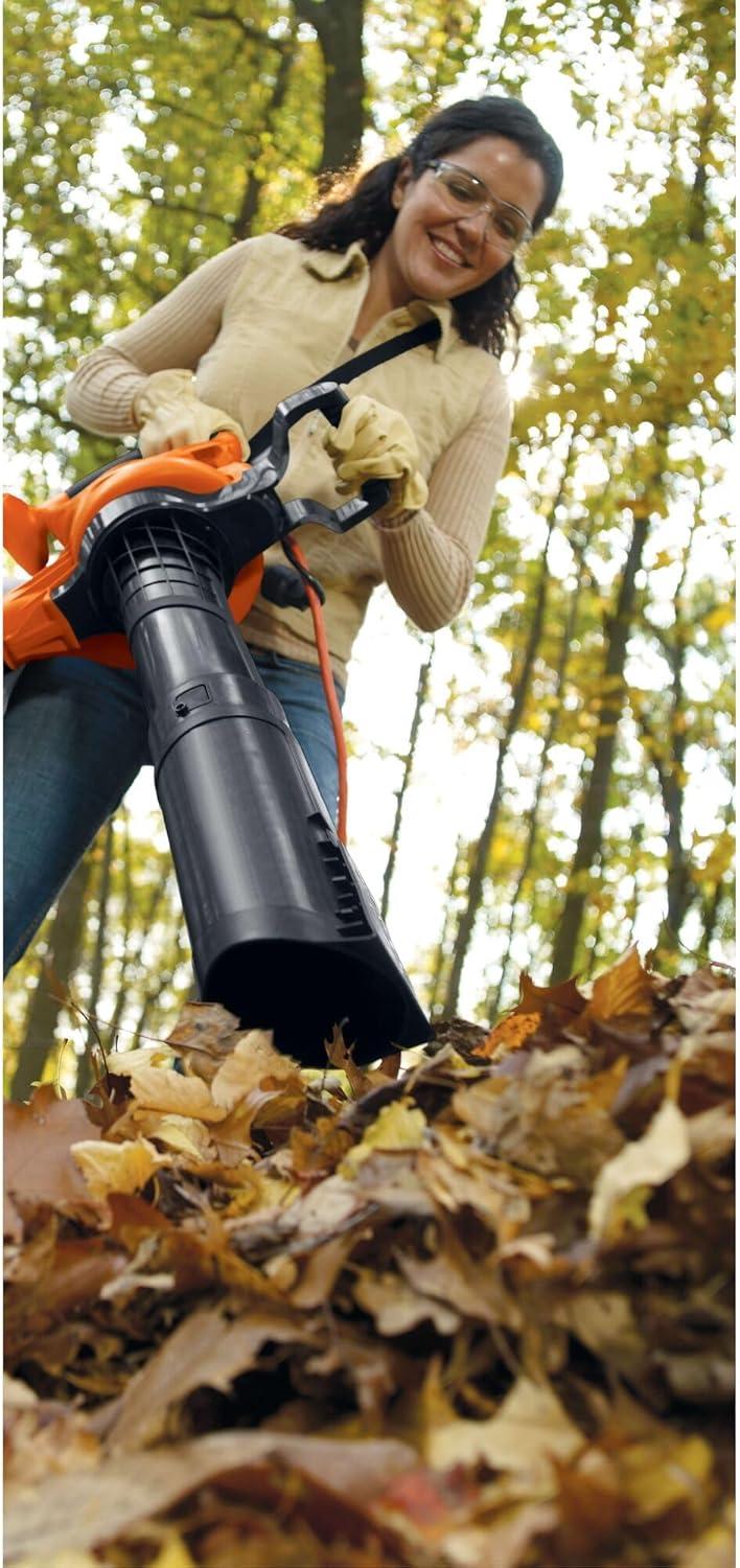imageBLACKDECKER Leaf Blower Leaf Vacuum and Leaf Mulcher 3in1 Electric Blowers for Lawn Care 12 Amp 250 MPH 400 CFM BV6000250 MPH Blower Premium Disposable System