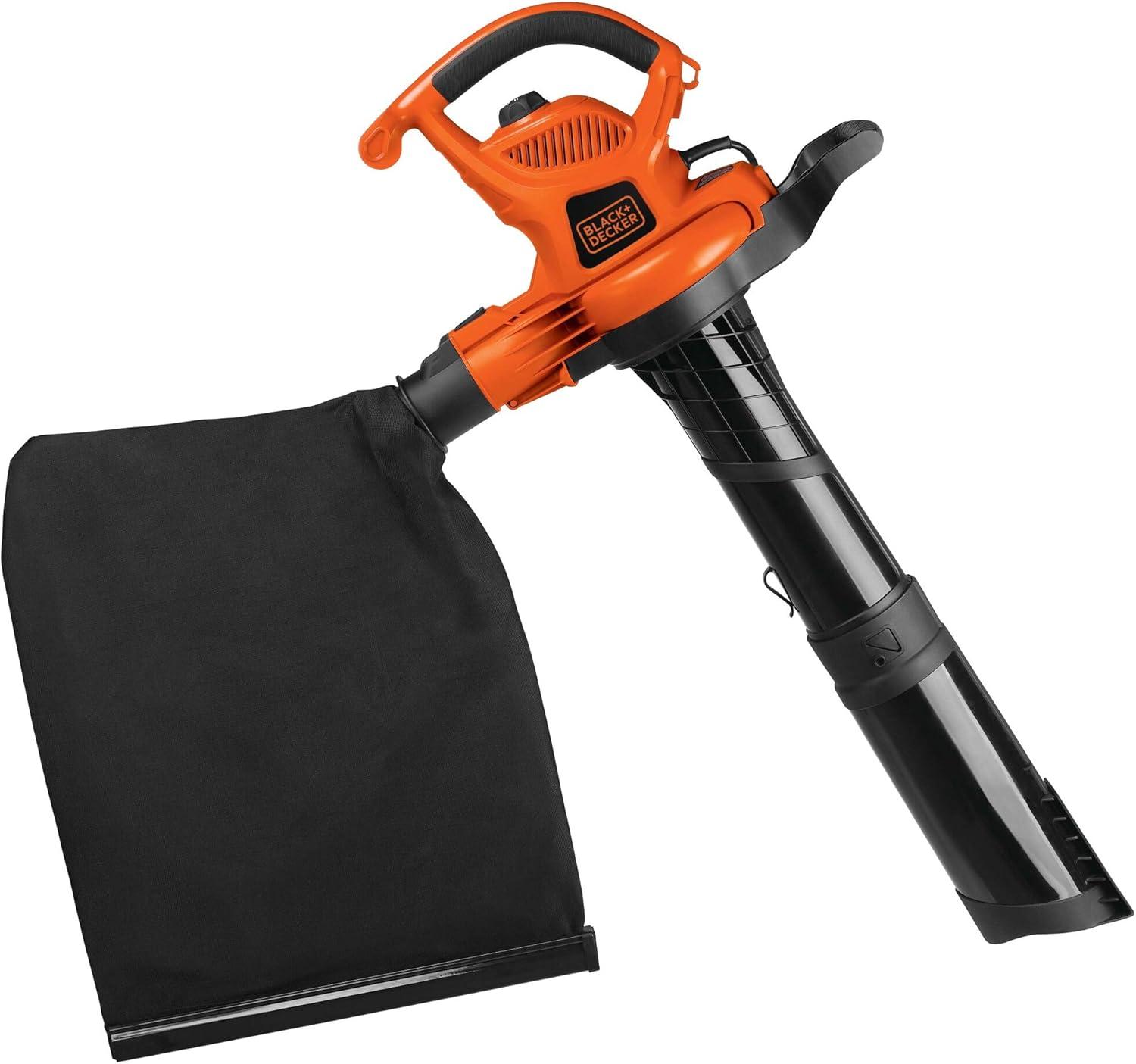 imageBLACKDECKER Leaf Blower Leaf Vacuum and Leaf Mulcher 3in1 Electric Blowers for Lawn Care 12 Amp 250 MPH 400 CFM BV6000250 MPH Blower Premium Disposable System