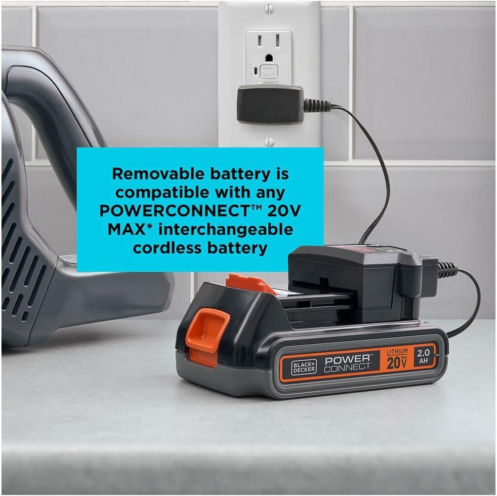 imageBLACKDECKER POWERSERIES 20V MAX Cordless Stick Vacuum Cleaner Household Vacuum Cleaners for Hardwood Floors and Carpet LED Lights Detachable AntiTangle Lightweight Bagless BHFEA18D1GrayOrange Vac