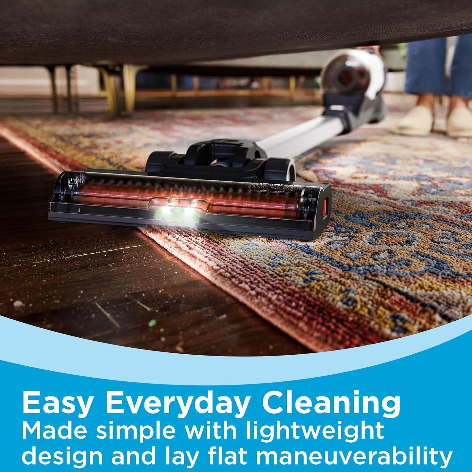 imageBLACKDECKER POWERSERIES 20V MAX Cordless Stick Vacuum Cleaner Household Vacuum Cleaners for Hardwood Floors and Carpet LED Lights Detachable AntiTangle Lightweight Bagless BHFEA18D1GrayOrange Vac
