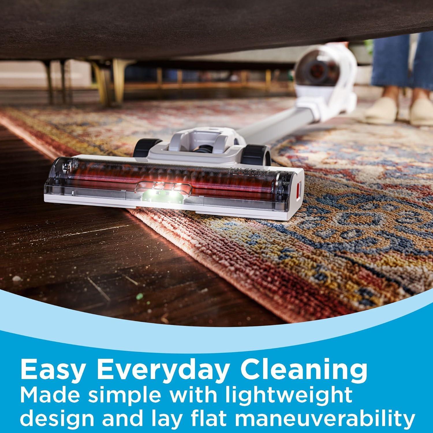 imageBLACKDECKER POWERSERIES 20V MAX Cordless Stick Vacuum Cleaner with LED Floor Lights Bagless Lightweight Cordless Vacuum Cleaners for Home Up to 44 Minutes Powerful Suction Gray BHFEA520J20V Vacuum