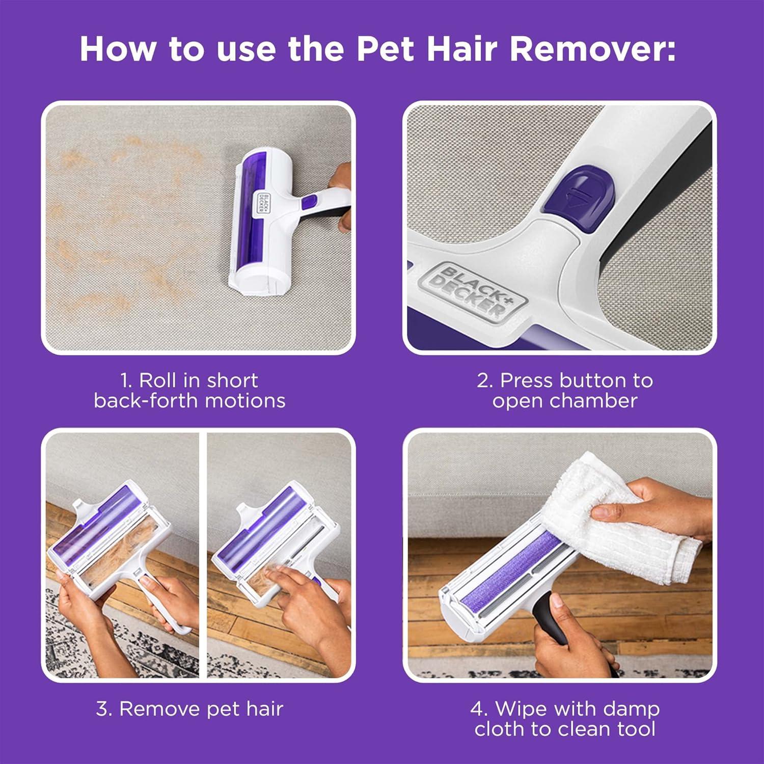 imageBLACKDECKER Pet Hair Remover Roller Remove Dog Hair and Cat Hair Easily HMSCT0001