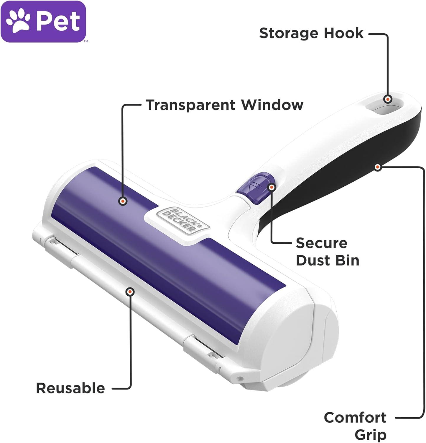 imageBLACKDECKER Pet Hair Remover Roller Remove Dog Hair and Cat Hair Easily HMSCT0001