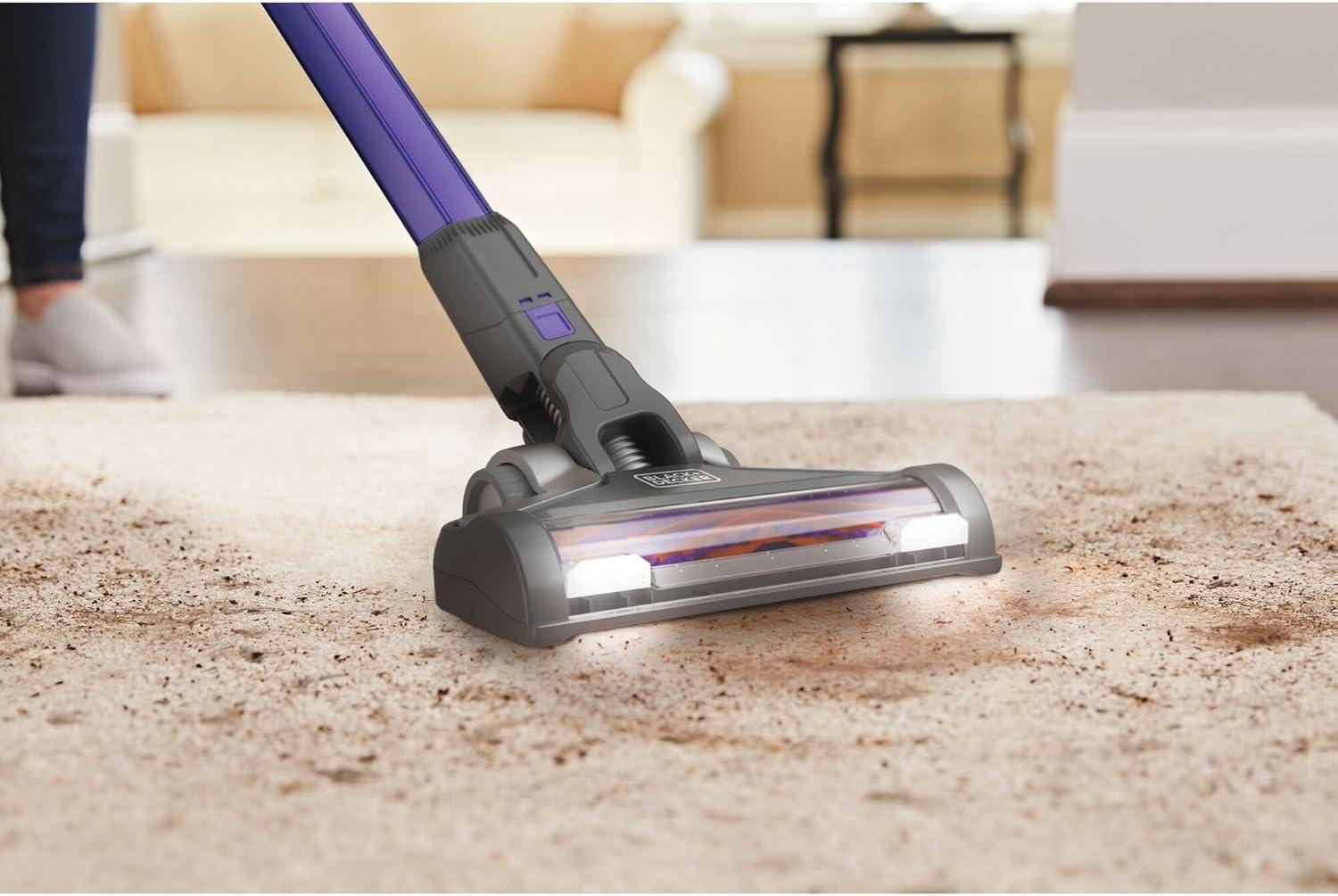 imageBLACKDECKER Pet Hair Vacuum Cordless Vacuum Cleaner Pet Hair Up to 55 Minutes of Runtime Interchangeable Floorhead Maximum Suction MultiSurface Light Weight Powerseries Extreme BSV2020P20V Pet Vacuum