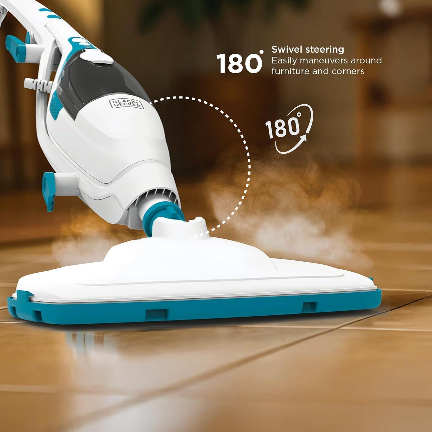 imageBLACKDECKER Steam Mop White HSM13E1WhiteBlue