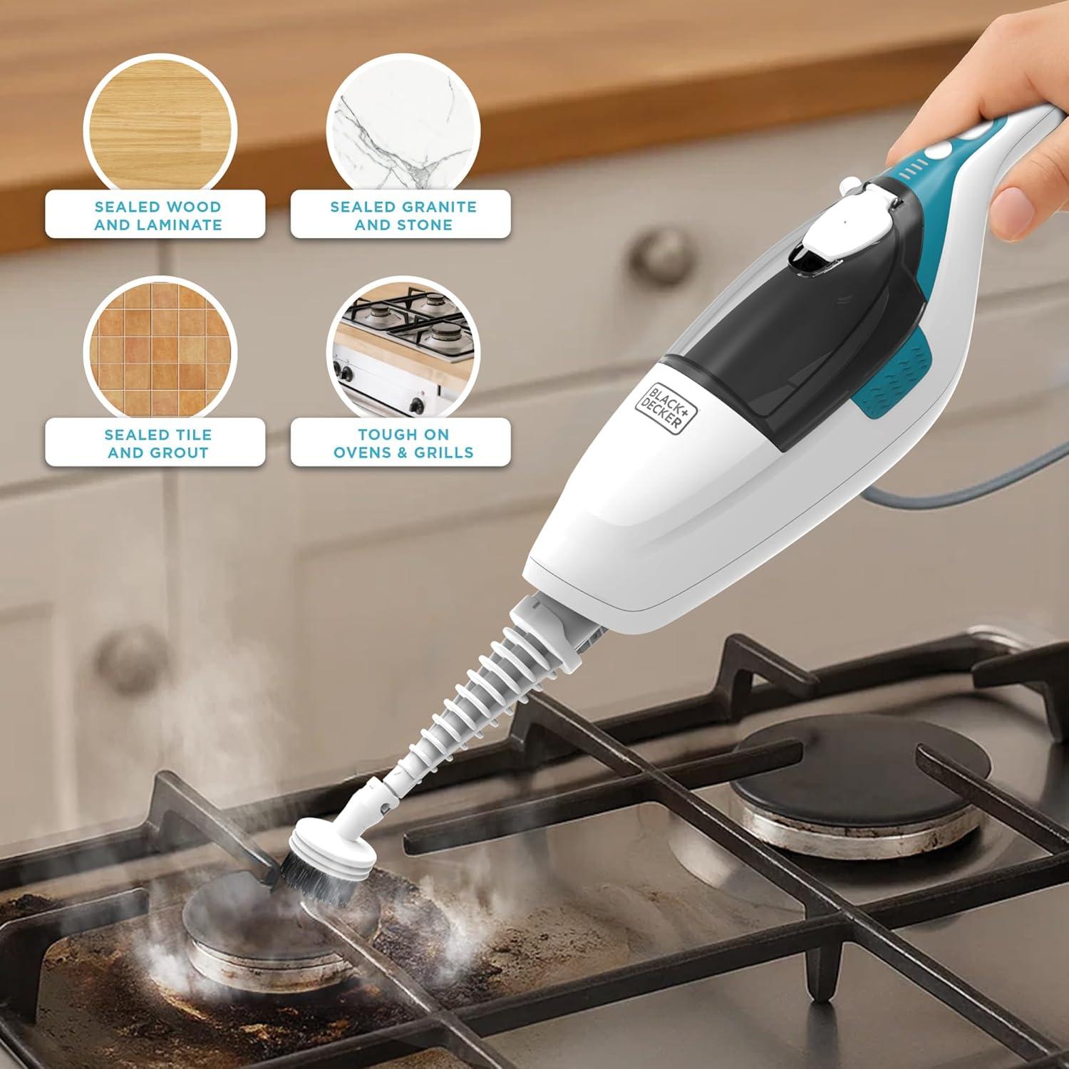 imageBLACKDECKER Steam Mop White HSM13E1WhiteBlue