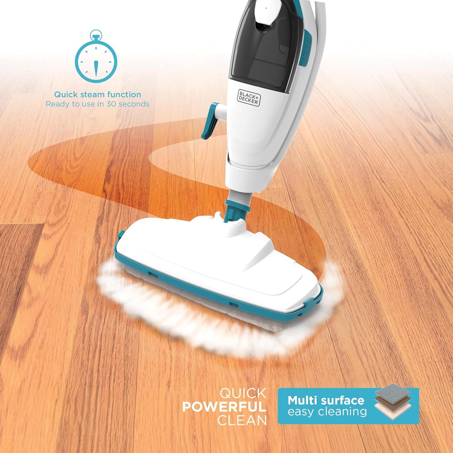 imageBLACKDECKER Steam Mop White HSM13E1WhiteBlue