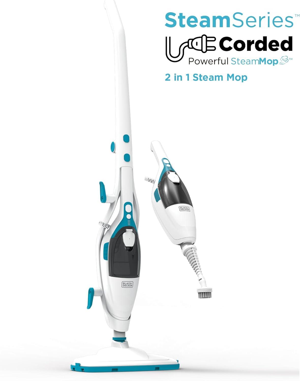 imageBLACKDECKER Steam Mop White HSM13E1WhiteBlue