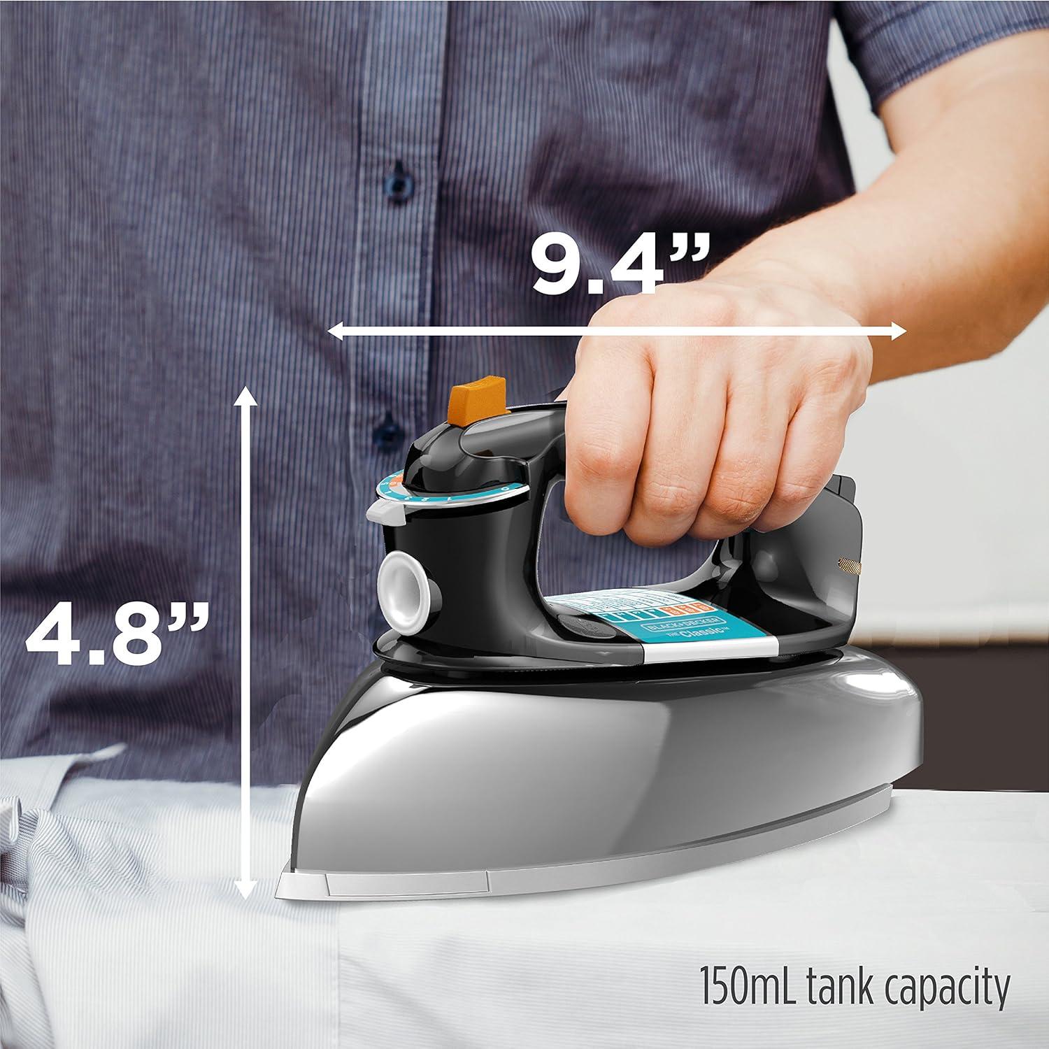 imageBLACKDECKER The Classic Iron F67ET Aluminum Soleplate Steam or Dry Ironing 7 Temperature Settings AntiDripStandard Pack of 2