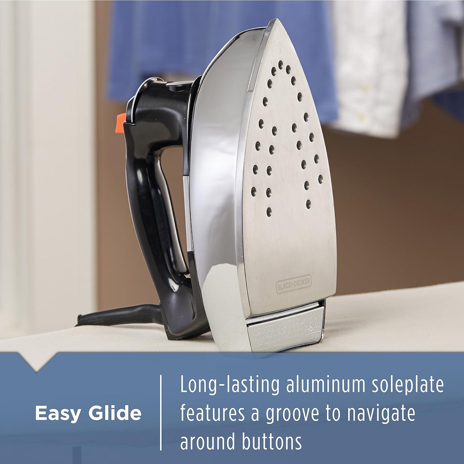 imageBLACKDECKER The Classic Iron F67ET Aluminum Soleplate Steam or Dry Ironing 7 Temperature Settings AntiDripStandard Pack of 2