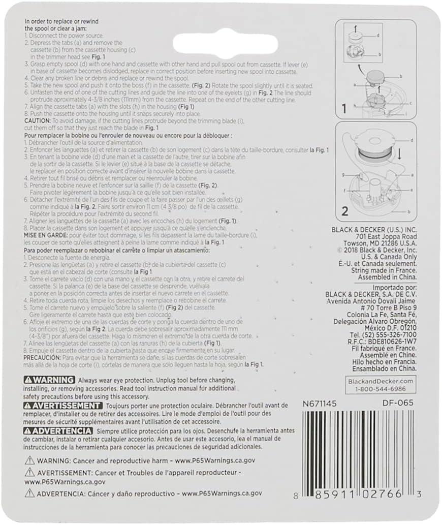 imageBLACKDECKER Trimmer Line Replacement Spool Dual Line AFS 065Inch DF065
