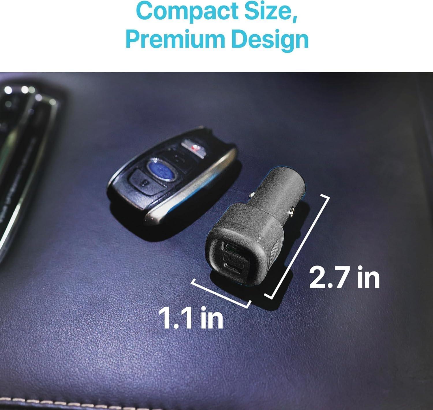 imageBLACKDECKER USB C Car Charger Compact 38W 2Port LED Indicator Type C Charger with Power DeliveryQuick Charge Compatible with iPhone 17 16 15 14 13 Series Pixel 3 2 XL iPad Pro MoreBlack