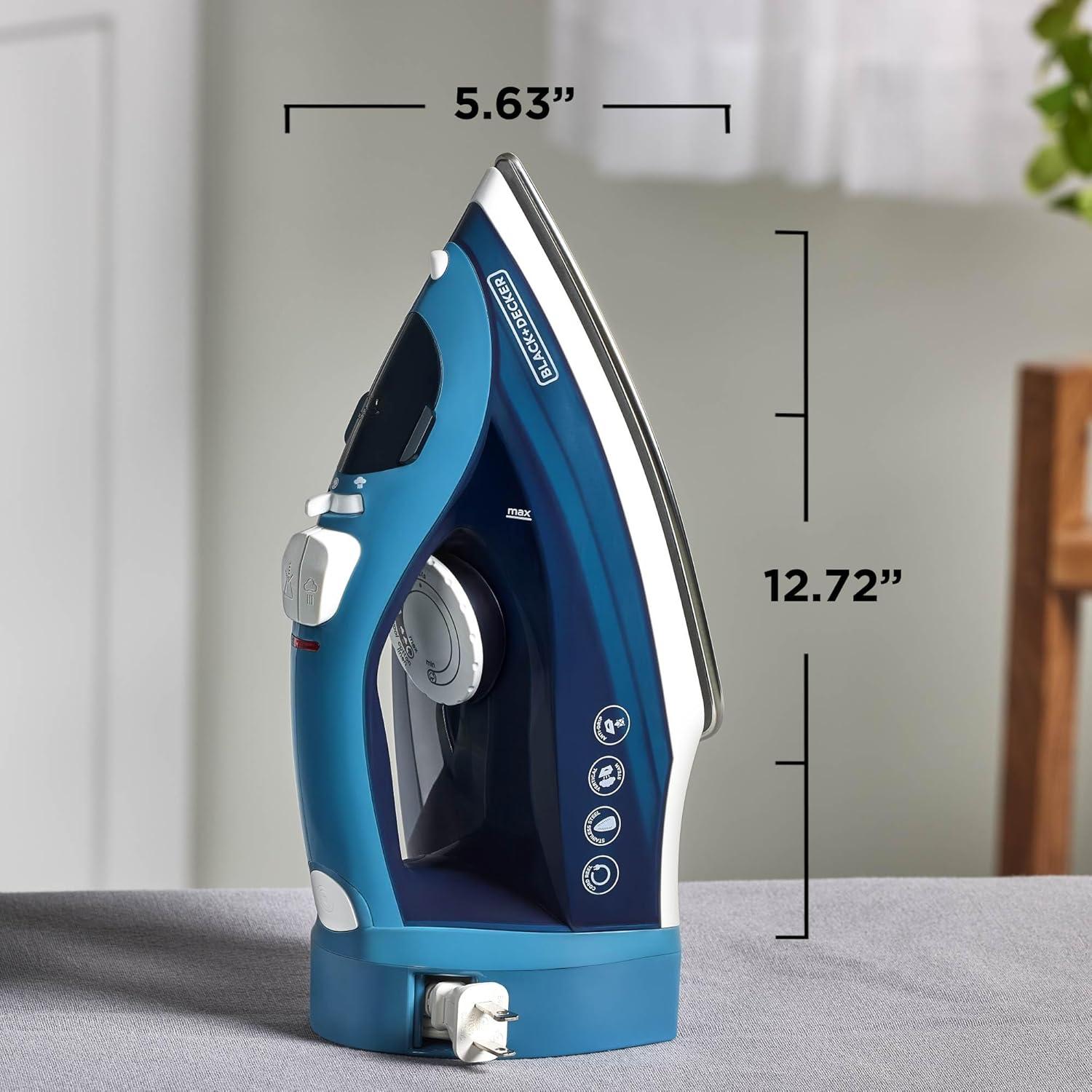 imageBLACKDECKER Vitessa Advanced Steam Iron ICR2020 Even Steam Nonstick Soleplate Auto Shutoff TangleFree Retractabel Cord Green1272 X 563 X 630
