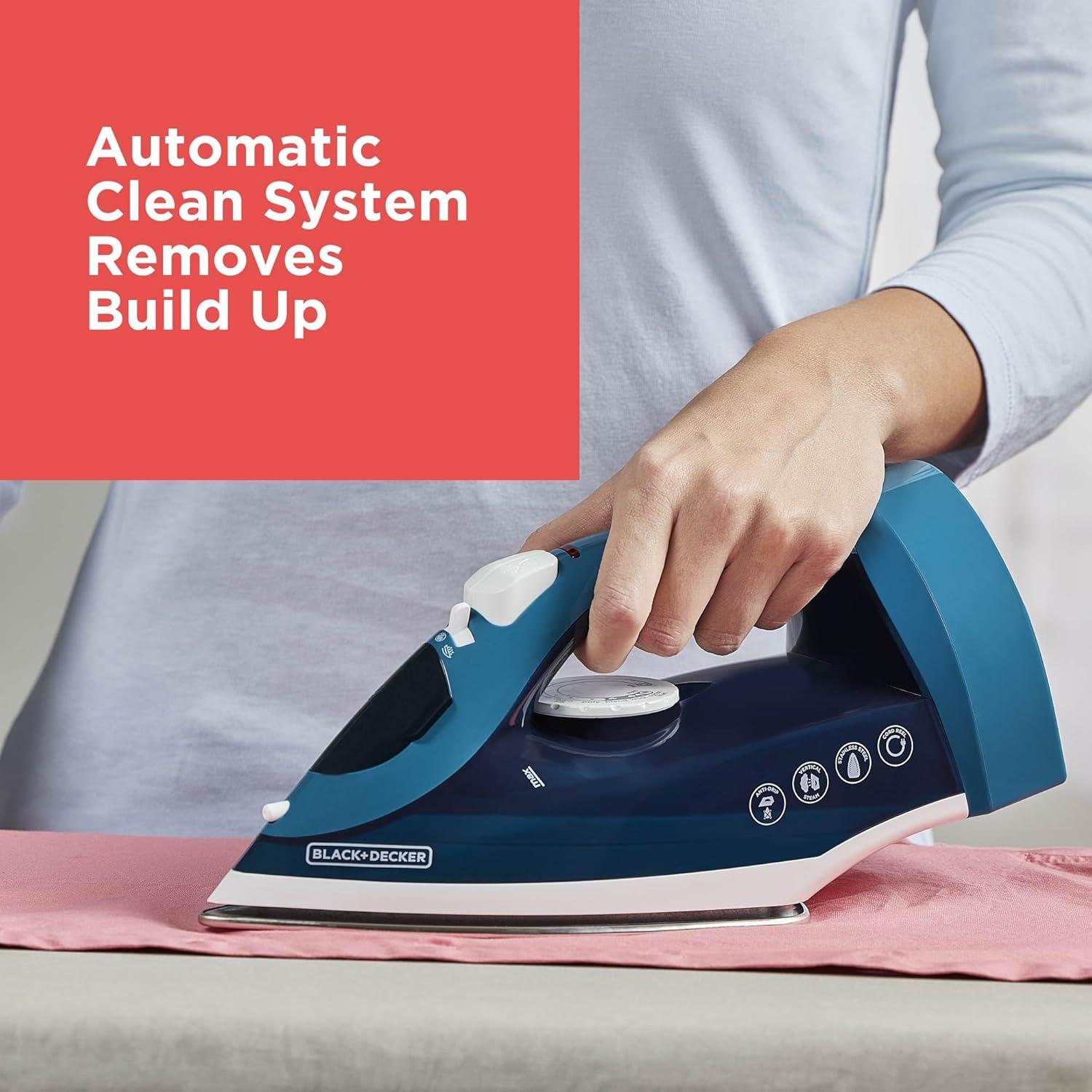 imageBLACKDECKER Vitessa Advanced Steam Iron ICR2020 Even Steam Nonstick Soleplate Auto Shutoff TangleFree Retractabel Cord Green1272 X 563 X 630