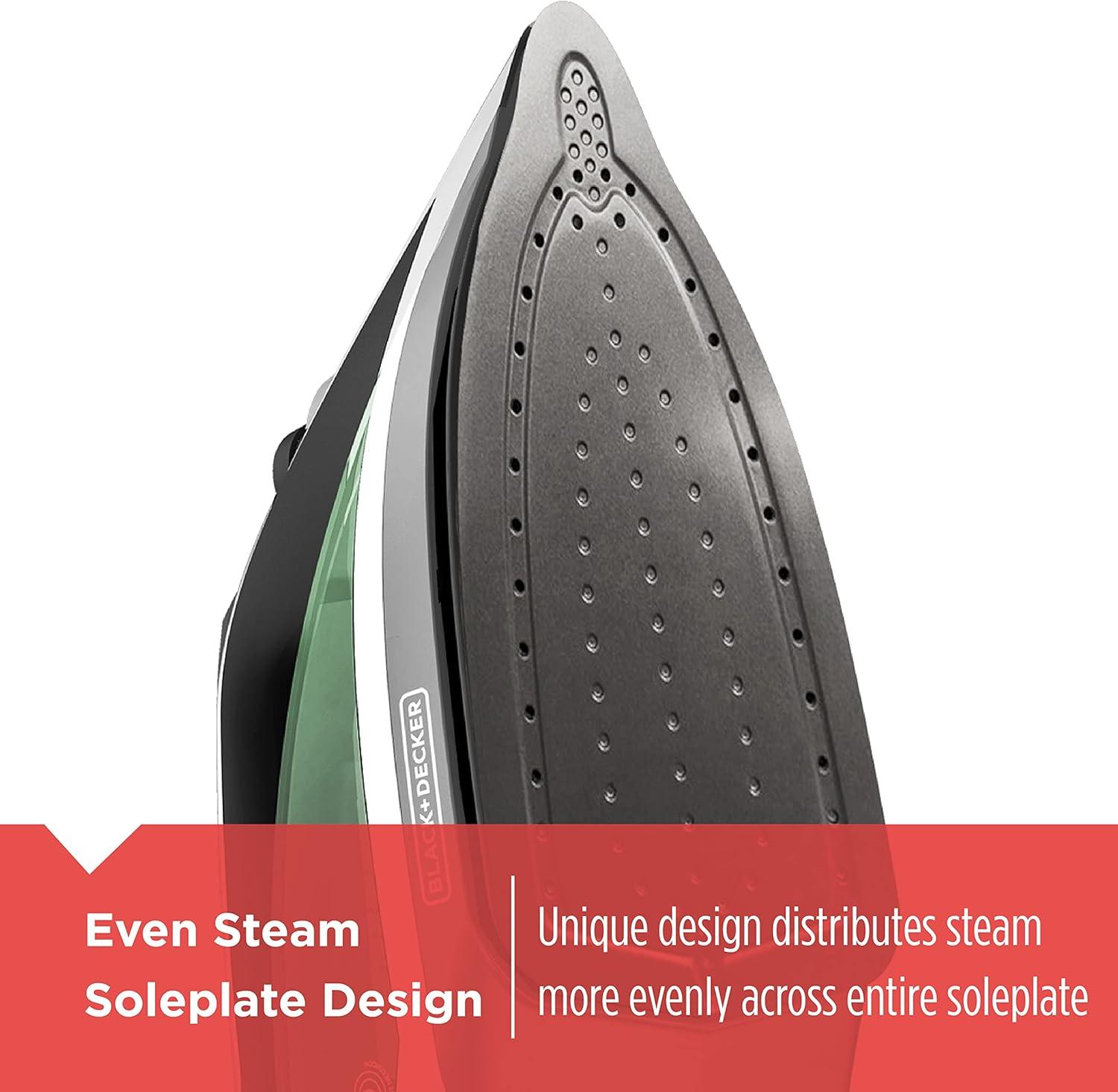 imageBLACKDECKER Vitessa Advanced Steam Iron ICR2020 Even Steam Nonstick Soleplate Auto Shutoff TangleFree Retractabel Cord Green579 x 1173 x 484 Pack of 3