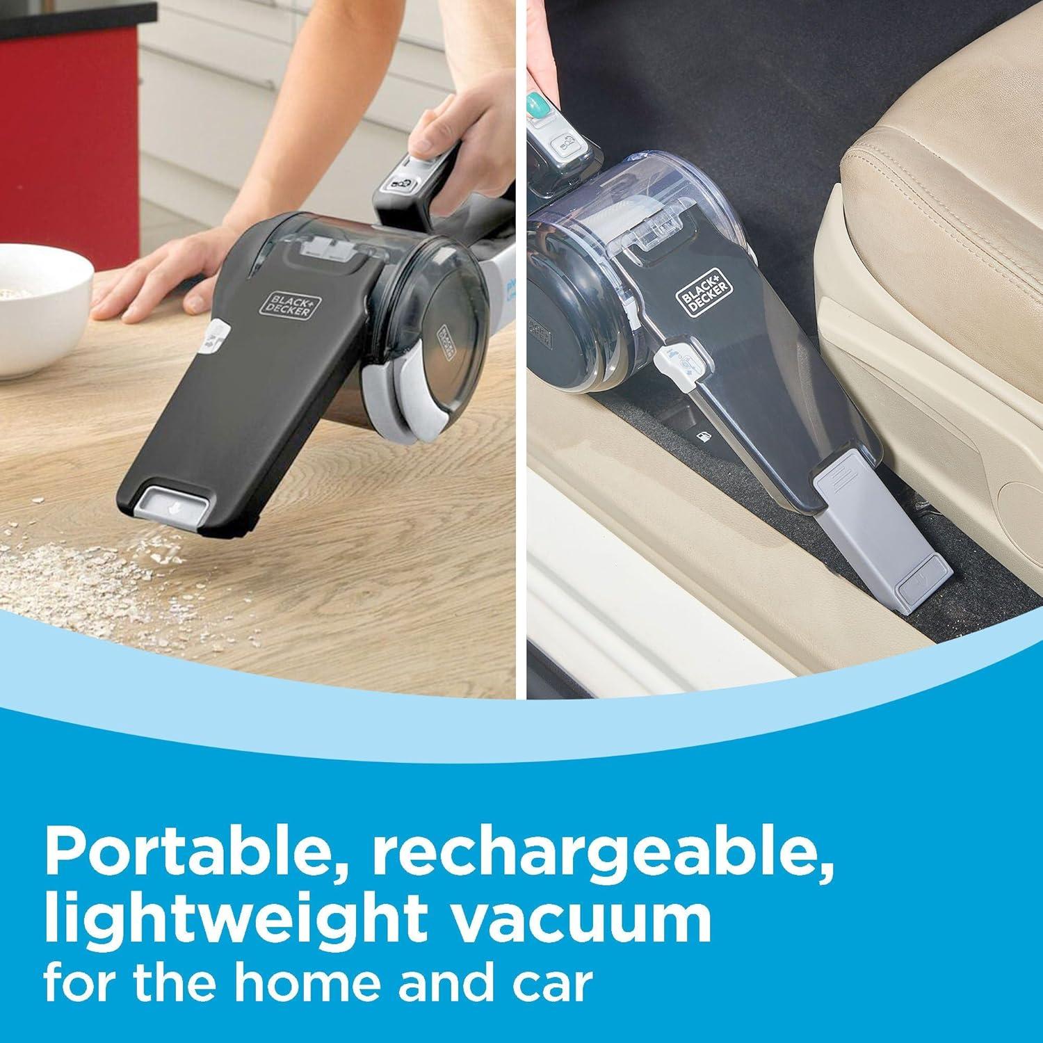 imageBLACKDECKER dust buster PIVOT VAC Handheld Vacuum Cordless Car Vacuum Portable Rechargeable Extendible Crevice Tool and 200 Degree Pivoting Nozzle Strong Suction Lightweight BDH2000PL