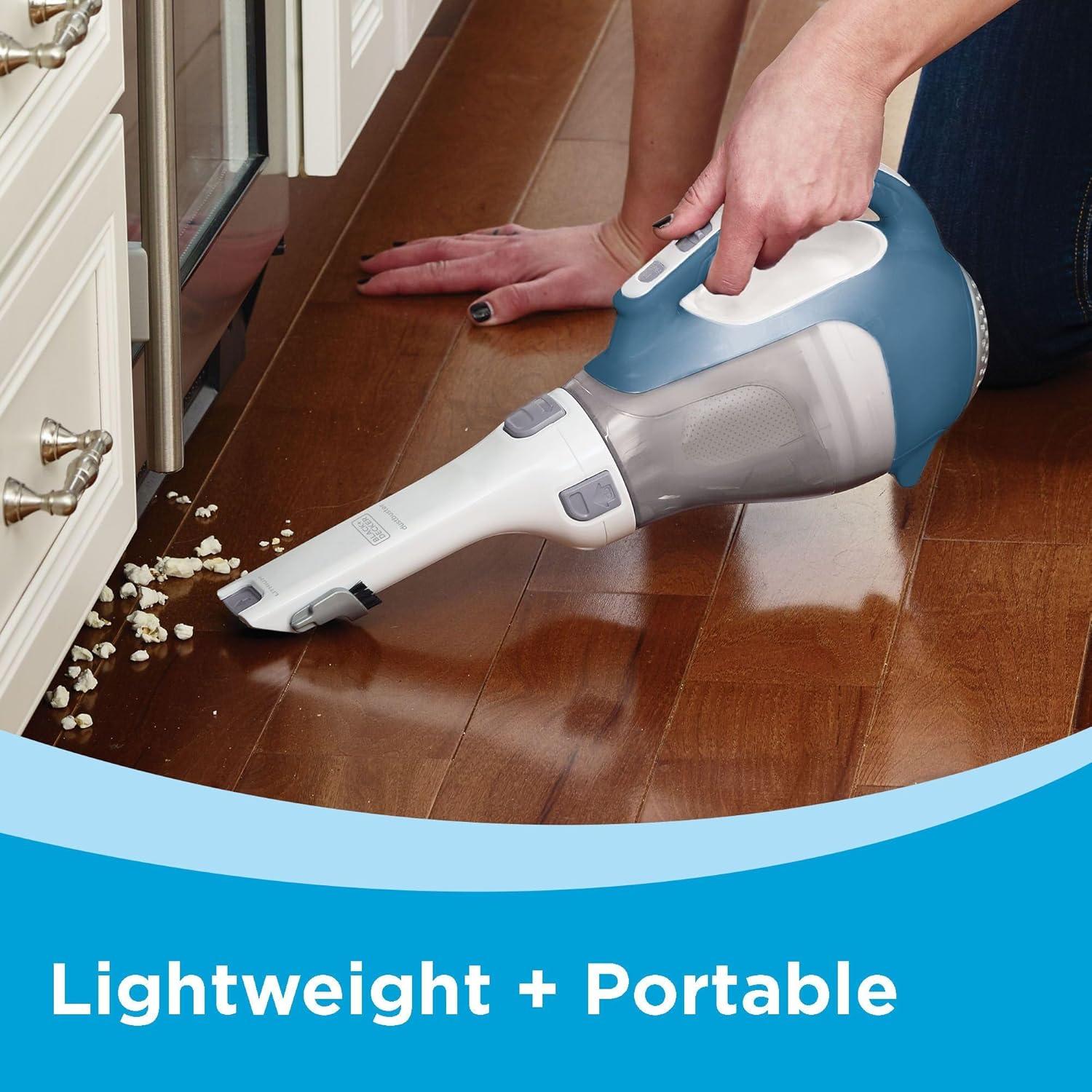 imageBLACKDECKER dustbuster AdvancedClean Handheld Vacuum Cordless Compact Home and Car Vacuum with Crevice Tool Rotating Nozzle and Charging Station Large Dust Bowl CHV1410LAdvancedClean