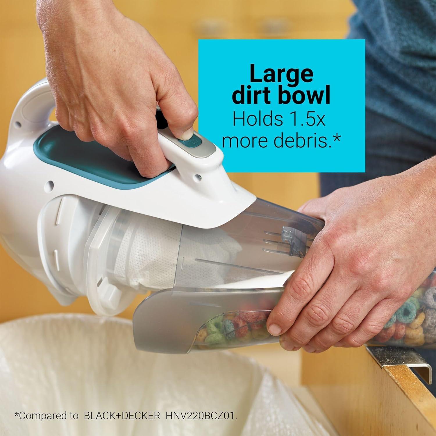 imageBLACKDECKER dustbuster Cordless Handheld Vacuum Portable Vacuum for Car and Home Rechargeable Powerful Suction Wide Mouth HHVI315JO42