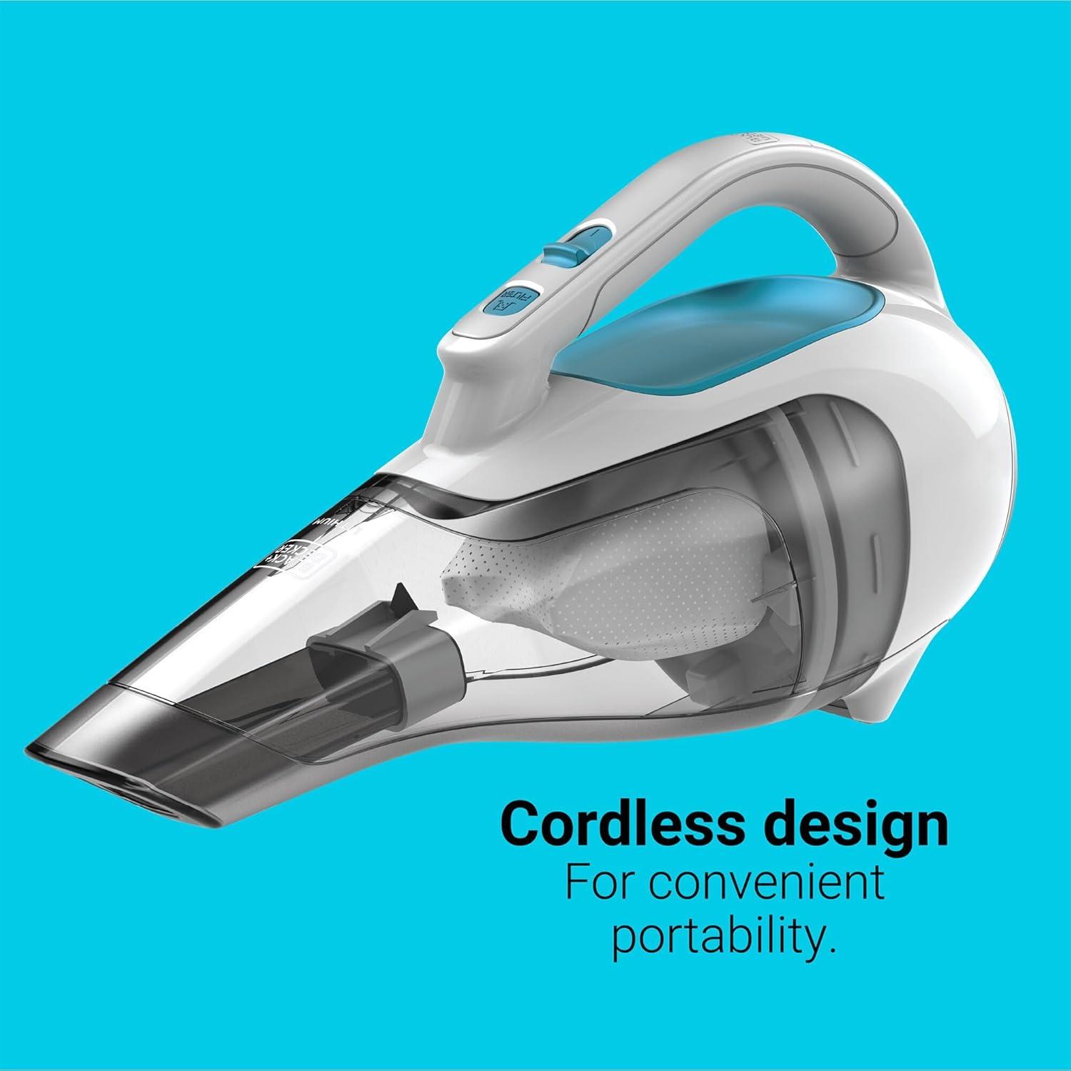 imageBLACKDECKER dustbuster Cordless Handheld Vacuum Portable Vacuum for Car and Home Rechargeable Powerful Suction Wide Mouth HHVI315JO42