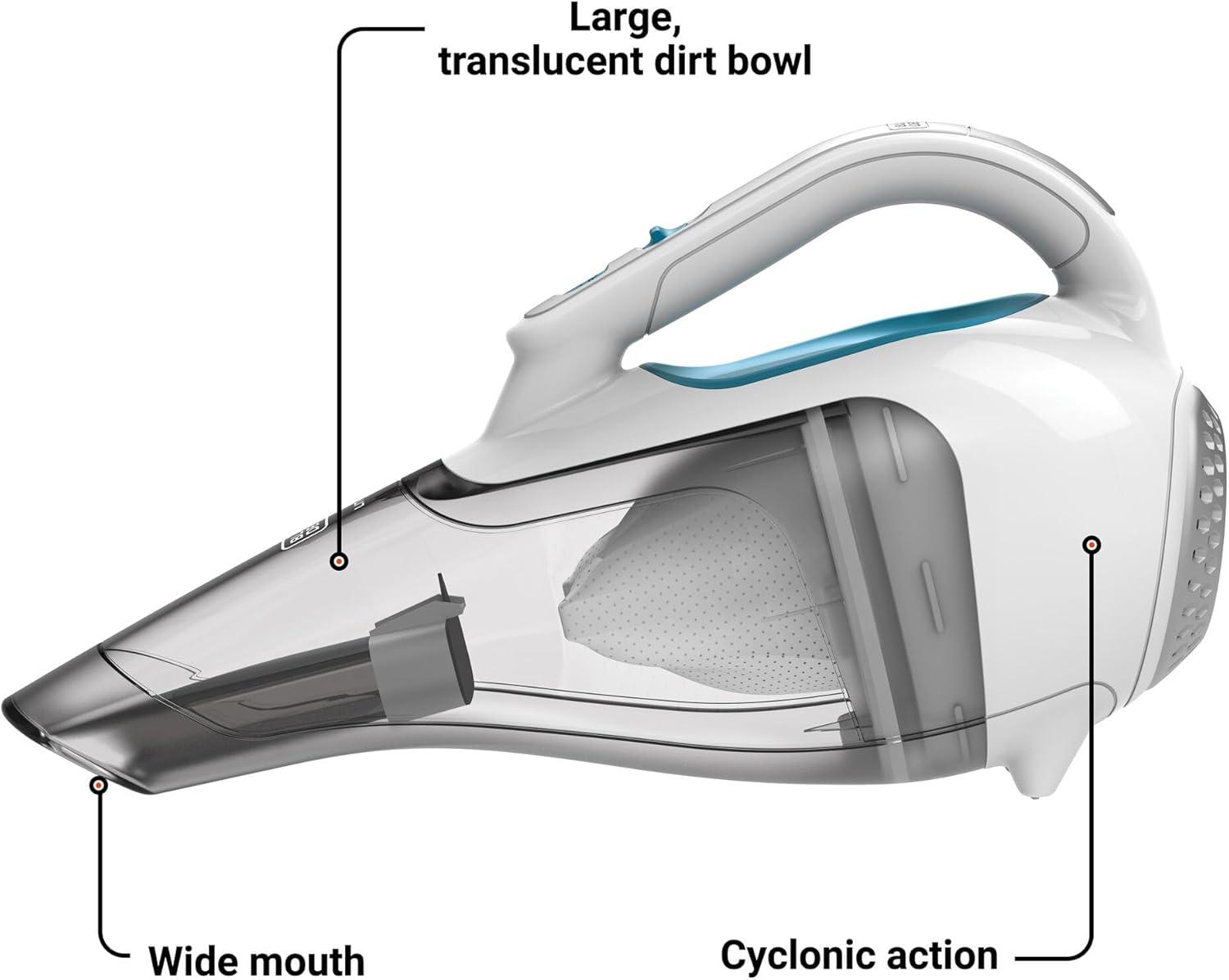 imageBLACKDECKER dustbuster Cordless Handheld Vacuum Portable Vacuum for Car and Home Rechargeable Powerful Suction Wide Mouth HHVI315JO42