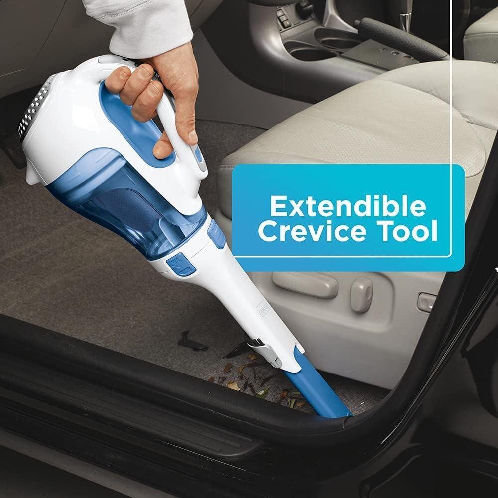 imageBLACKDECKER dustbuster Handheld Vacuum Cordless Car Vacuum Portable 12V with Rotating and Extendable Nozzle HHVI320JR02