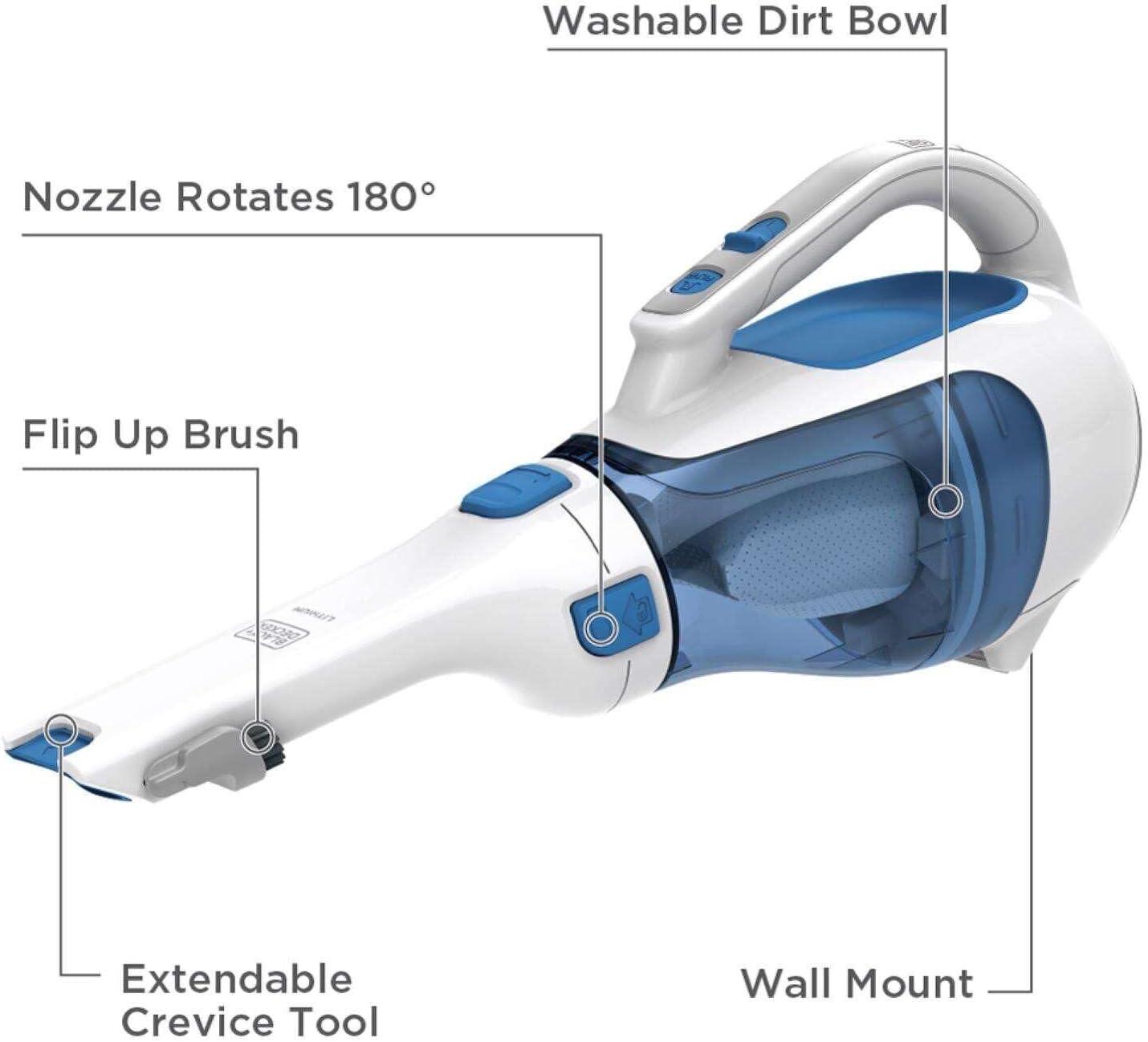 imageBLACKDECKER dustbuster Handheld Vacuum Cordless Car Vacuum Portable 12V with Rotating and Extendable Nozzle HHVI320JR02