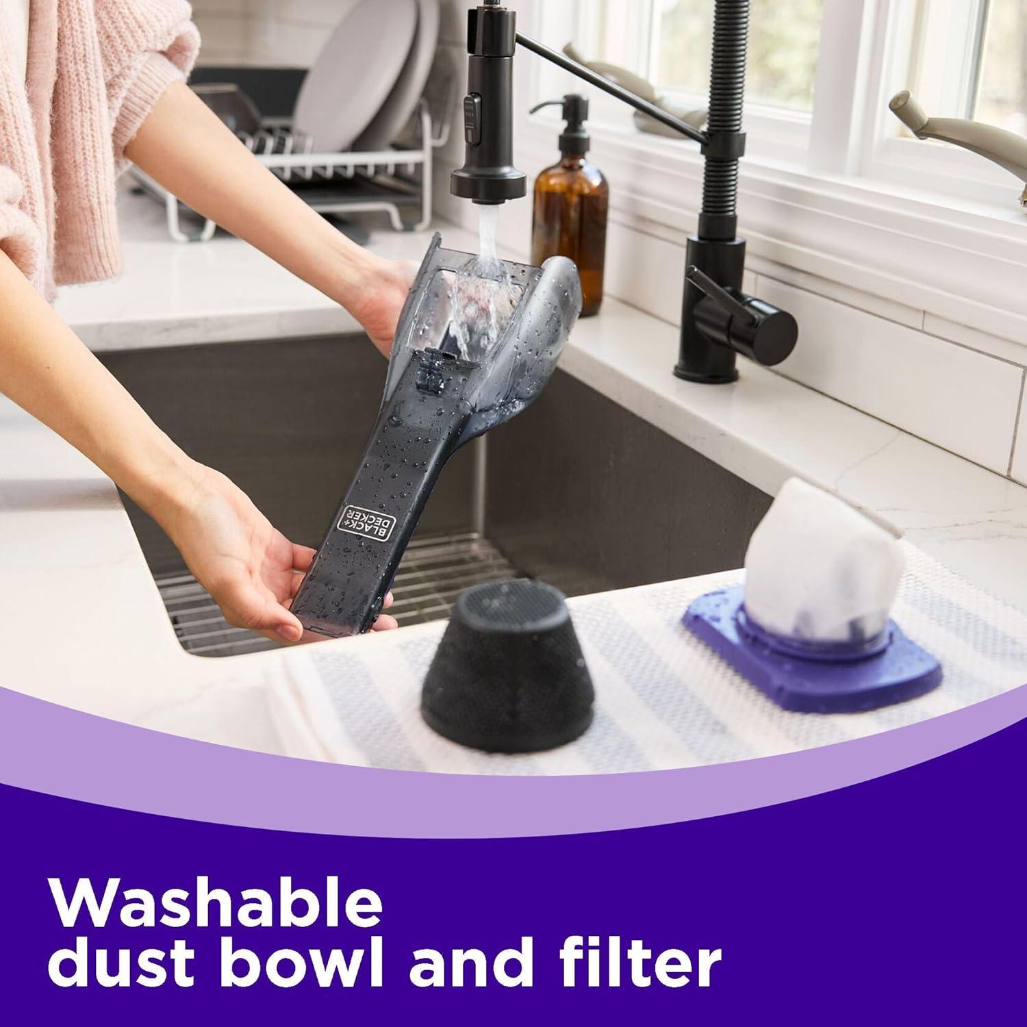 imageBLACKDECKER dustbuster Reveal Pet Hair Vacuum Hand Held Vacuum Cordless Portable for Home and Car Rechargeable LED Light Powerful Suction Includes Pet Brush and Crevice Tool HLVD320BP07