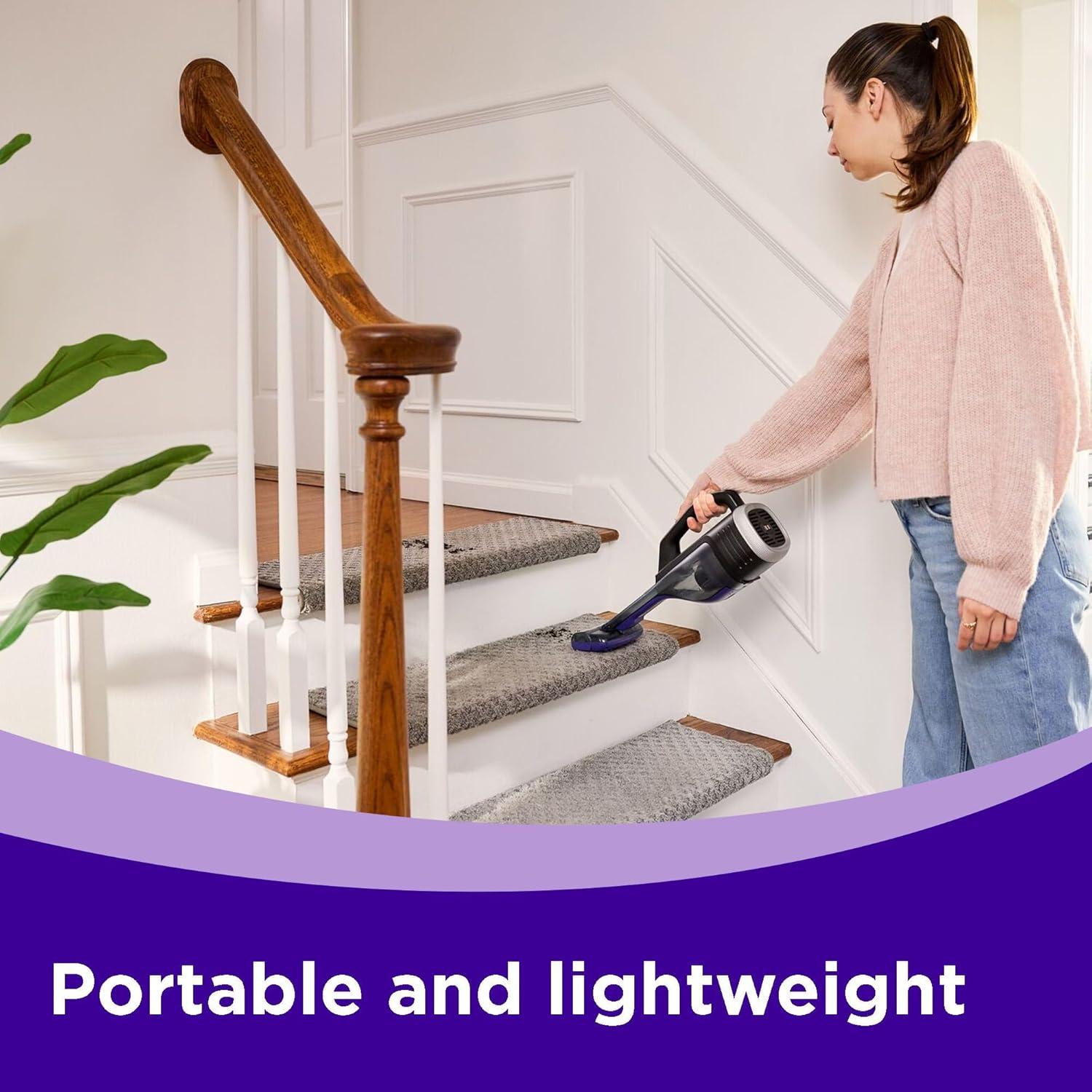 imageBLACKDECKER dustbuster Reveal Pet Hair Vacuum Hand Held Vacuum Cordless Portable for Home and Car Rechargeable LED Light Powerful Suction Includes Pet Brush and Crevice Tool HLVD320BP07