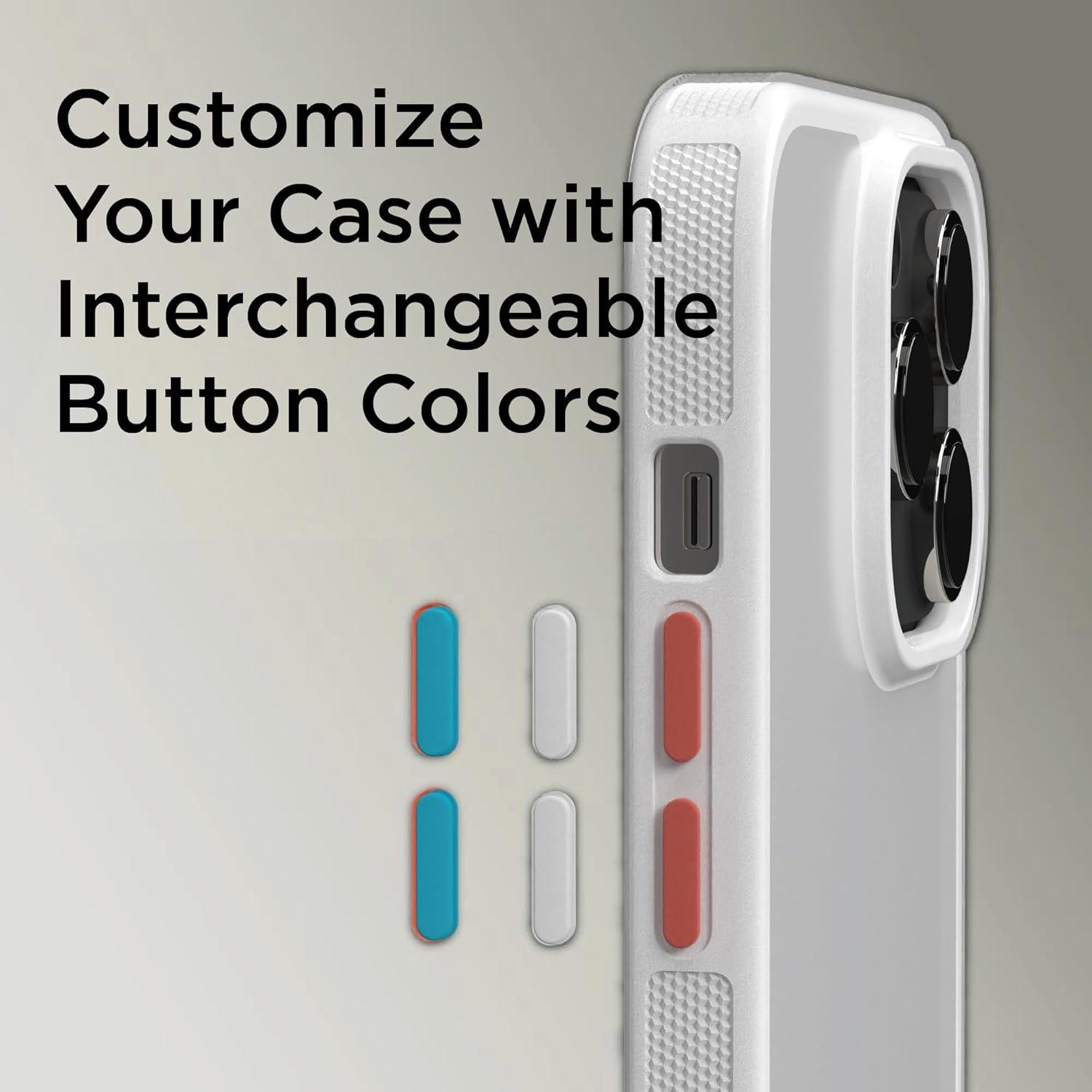 imageBLACKDECKER for iPhone 15 Case Compatible with MagSafe Shockproof MilitaryGrade Protection Magnetic Phone Case for iPhone 15 Pro Max Blue Changeable Buttons amp LanyardWhite