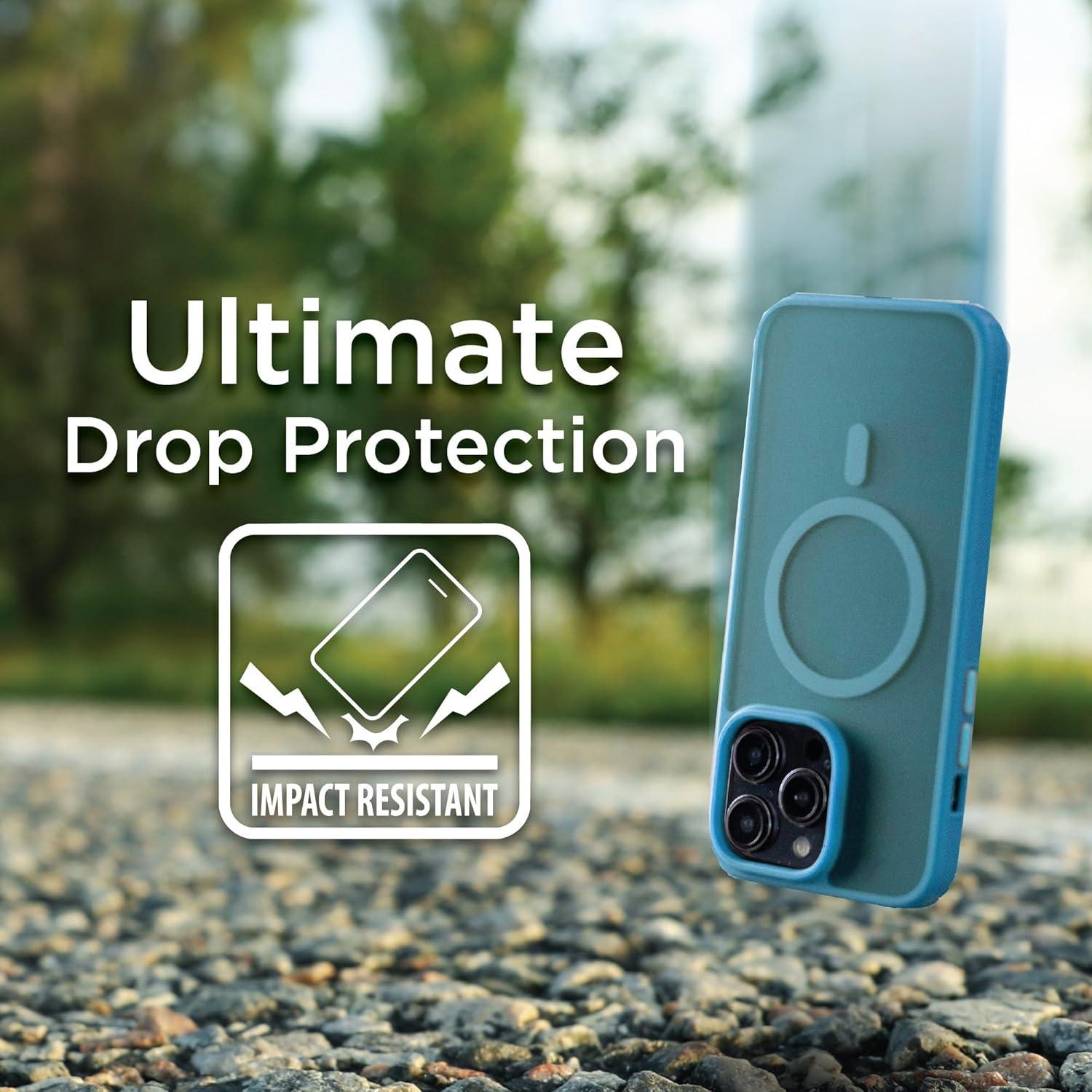 imageBLACKDECKER for iPhone 15 Case Compatible with MagSafe Shockproof MilitaryGrade Protection Magnetic Phone Case for iPhone 15 Pro Max Blue Changeable Buttons amp LanyardLoch Ness