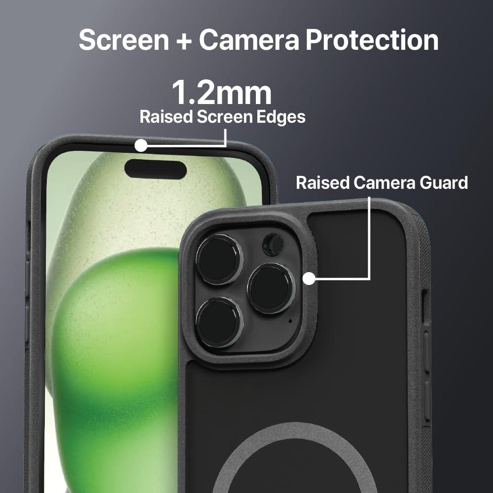 imageBLACKDECKER for iPhone 15 Case Compatible with MagSafe Shockproof MilitaryGrade Protection Magnetic Phone Case for iPhone 15 Pro Max Blue Changeable Buttons amp LanyardBlack