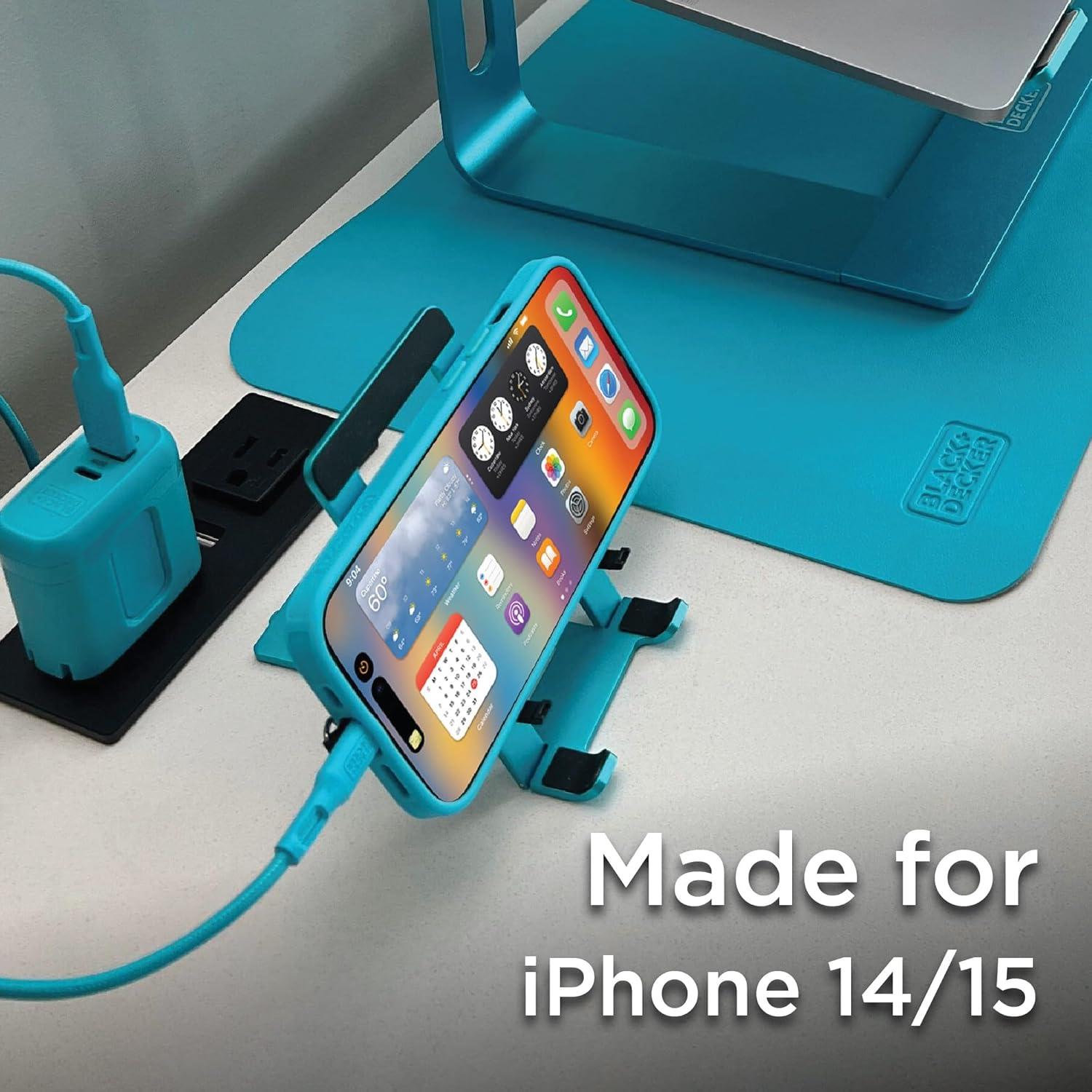 imageBLACKDECKER for iPhone 15 Case Compatible with MagSafe Shockproof MilitaryGrade Protection Magnetic Phone Case for iPhone 15 Pro Max Blue Changeable Buttons amp LanyardLoch Ness