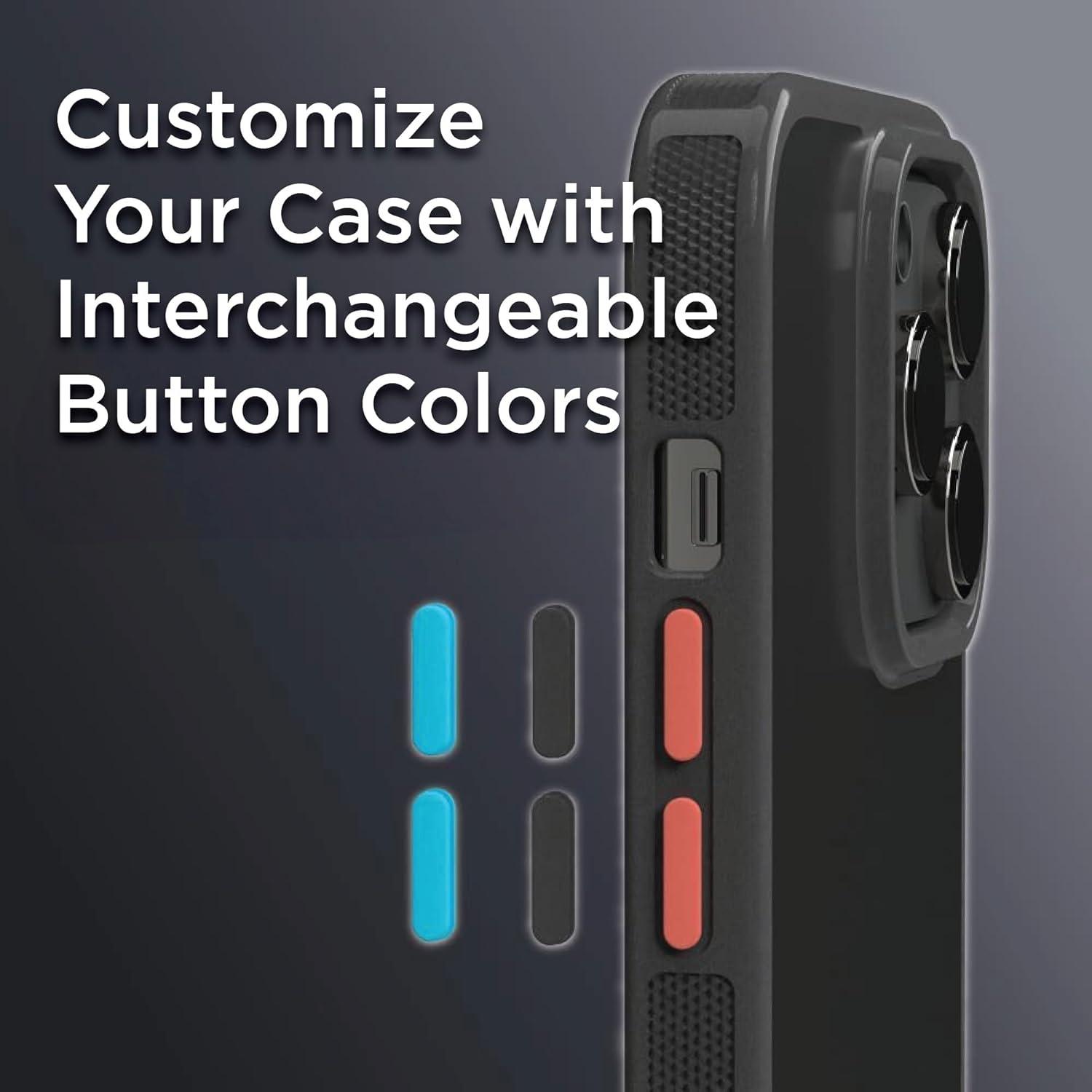 imageBLACKDECKER for iPhone 15 Case Compatible with MagSafe Shockproof MilitaryGrade Protection Magnetic Phone Case for iPhone 15 Pro Max Blue Changeable Buttons amp LanyardBlack