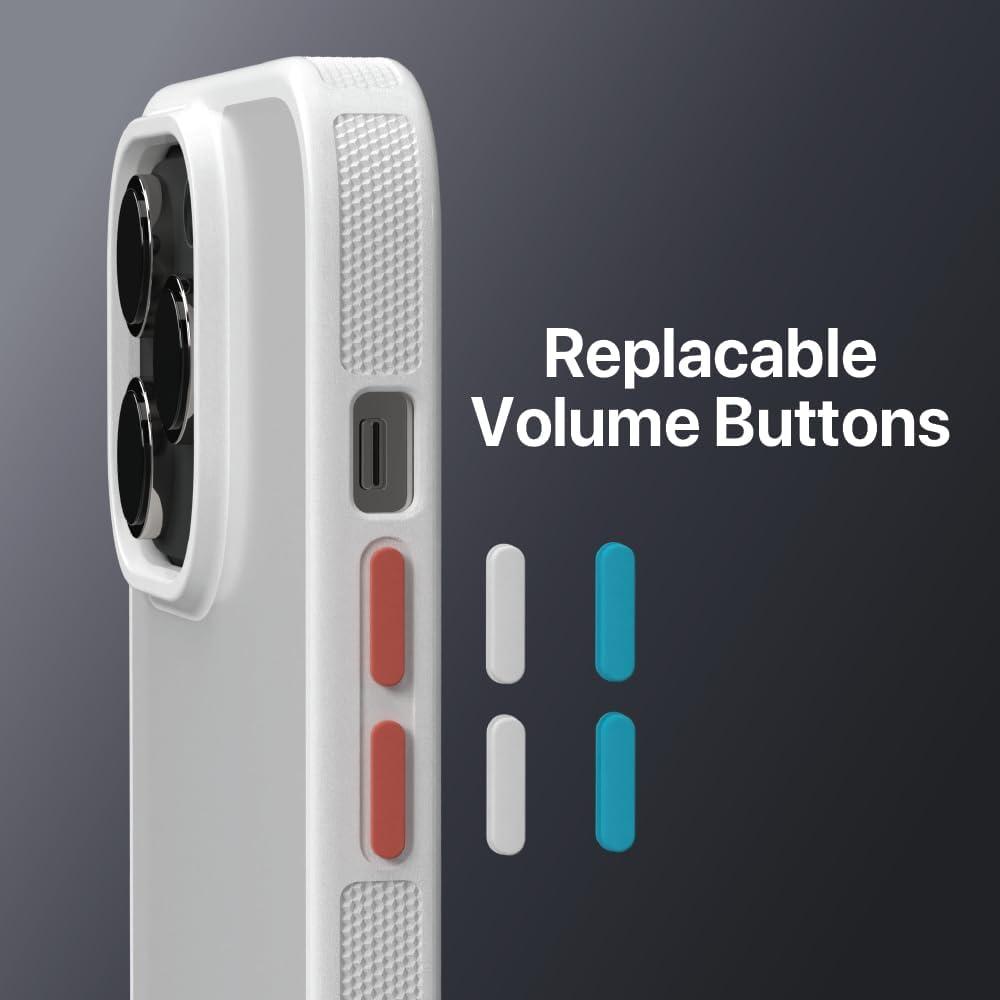 imageBLACKDECKER for iPhone 15 Case Compatible with MagSafe Shockproof MilitaryGrade Protection Magnetic Phone Case for iPhone 15 Pro Max Blue Changeable Buttons amp LanyardWhite