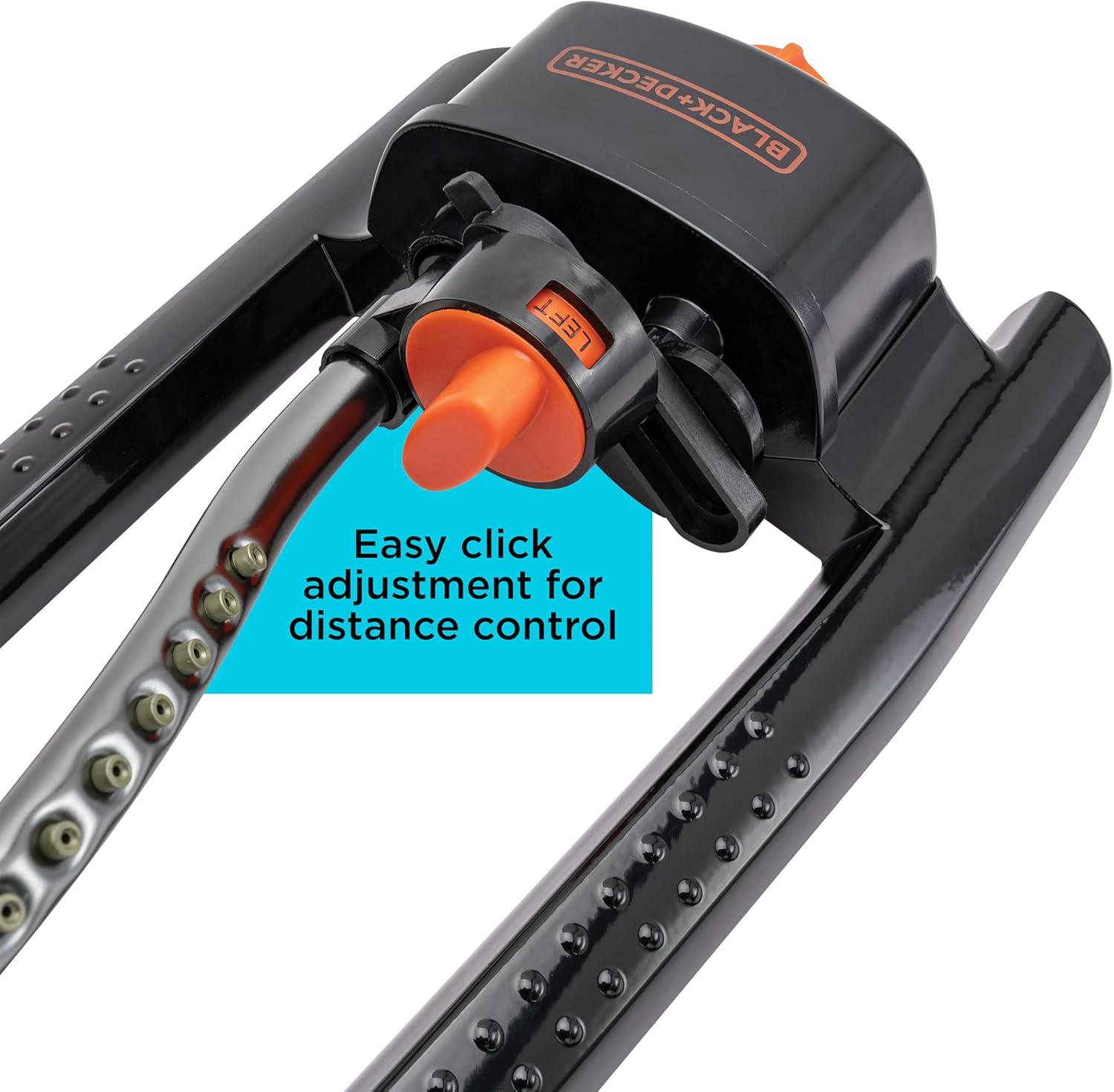 imageBlack Decker 3600 Sq Ft Metal Oscillating Sprinkler Durable Adjustable EvenCoverage Watering BD3435