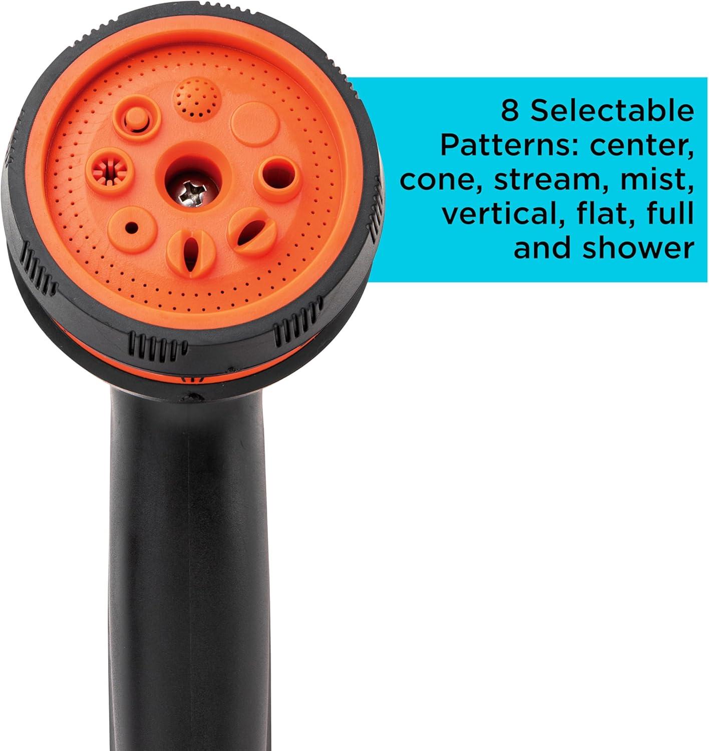 imageBlack Decker 8Pattern Rear Trigger Garden Hose Nozzle Lightweight Versatile Sprayer with EasyDial Control BXWNBB57390
