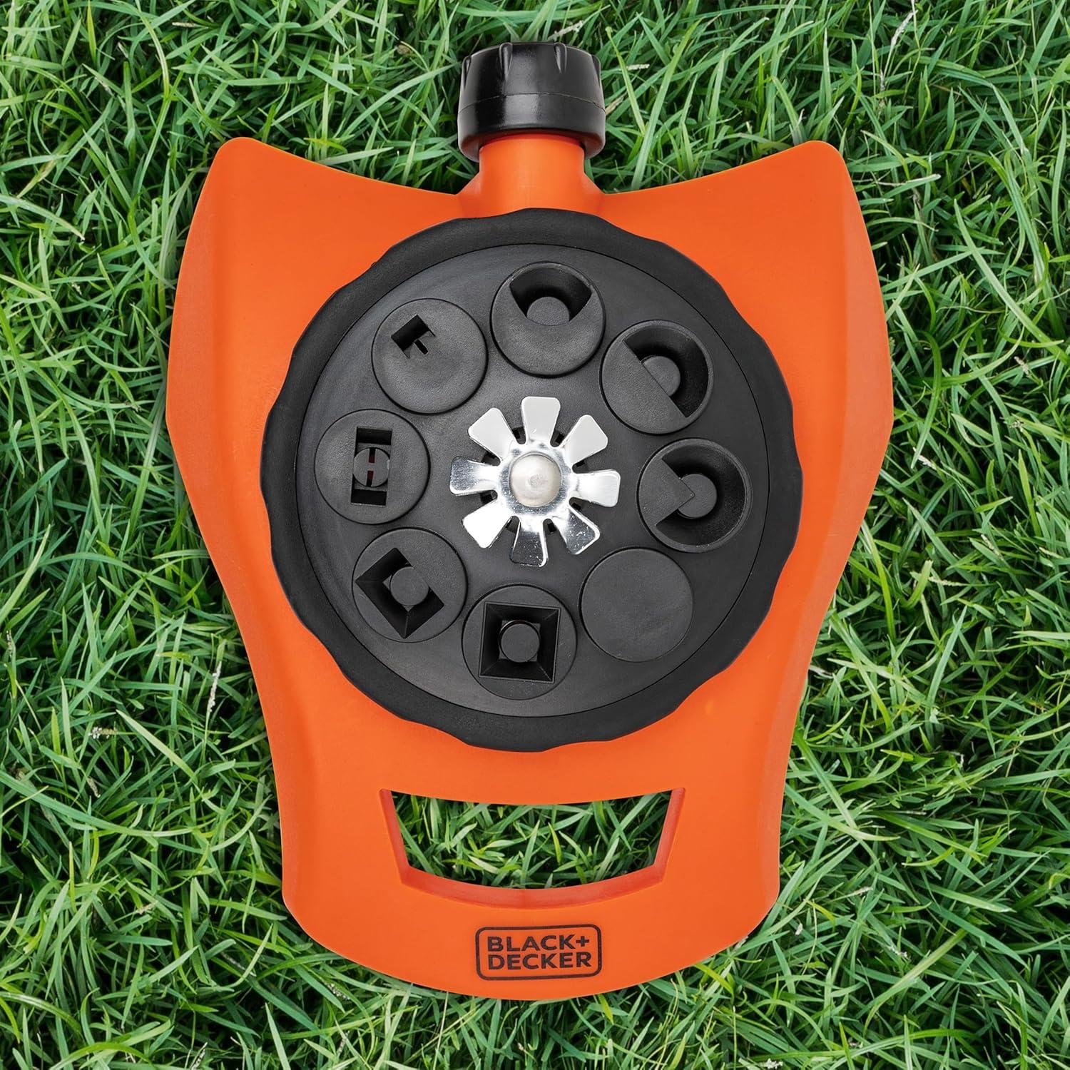 imageBlack Decker 8Pattern Turret Sprinkler Up to 962 Sq Ft Coverage Durable Build Versatile Spray Options BD57392