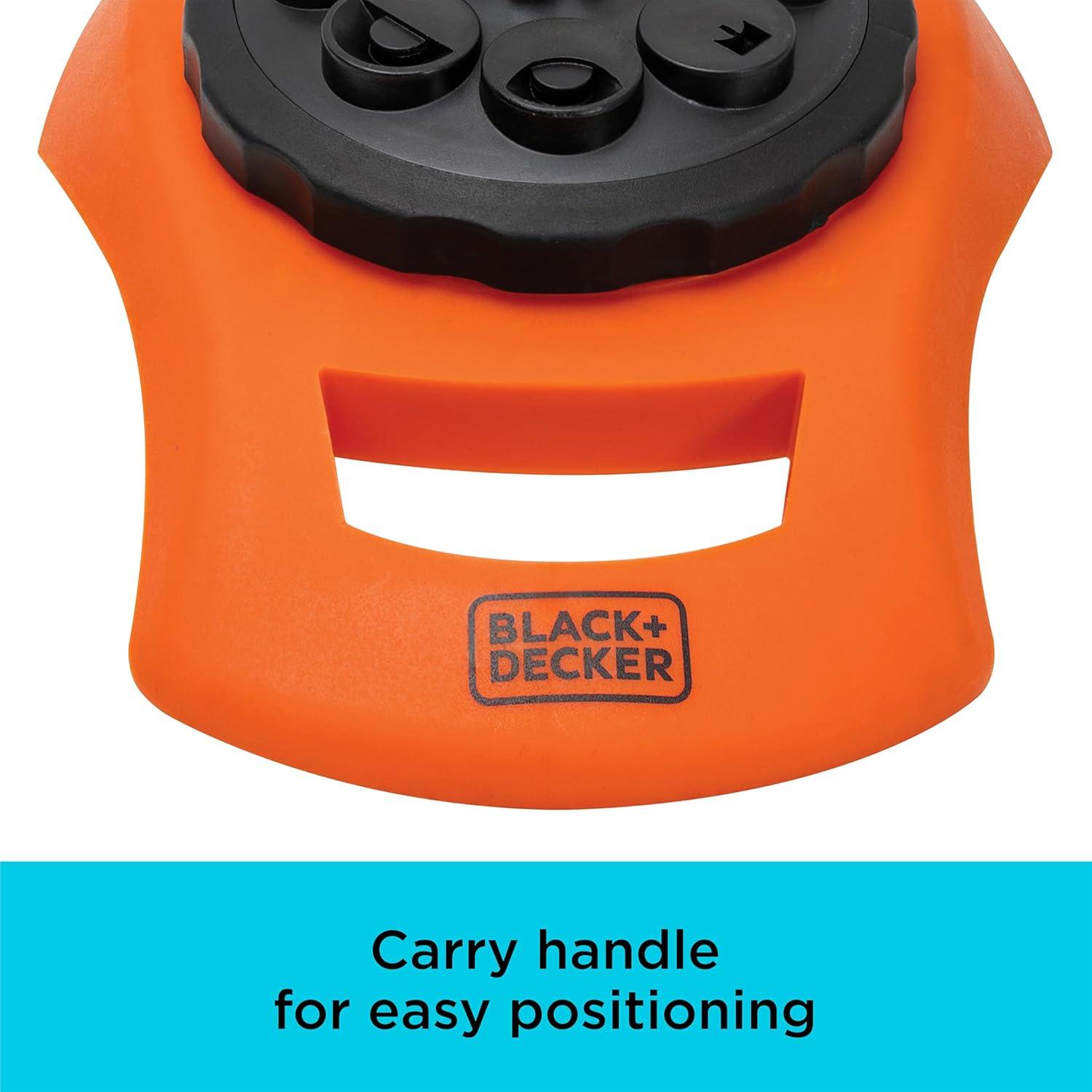 imageBlack Decker 8Pattern Turret Sprinkler Up to 962 Sq Ft Coverage Durable Build Versatile Spray Options BD57392