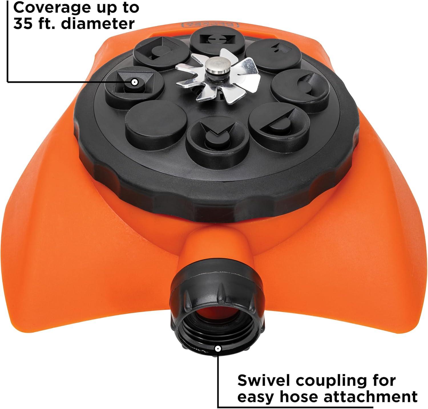 imageBlack Decker 8Pattern Turret Sprinkler Up to 962 Sq Ft Coverage Durable Build Versatile Spray Options BD57392