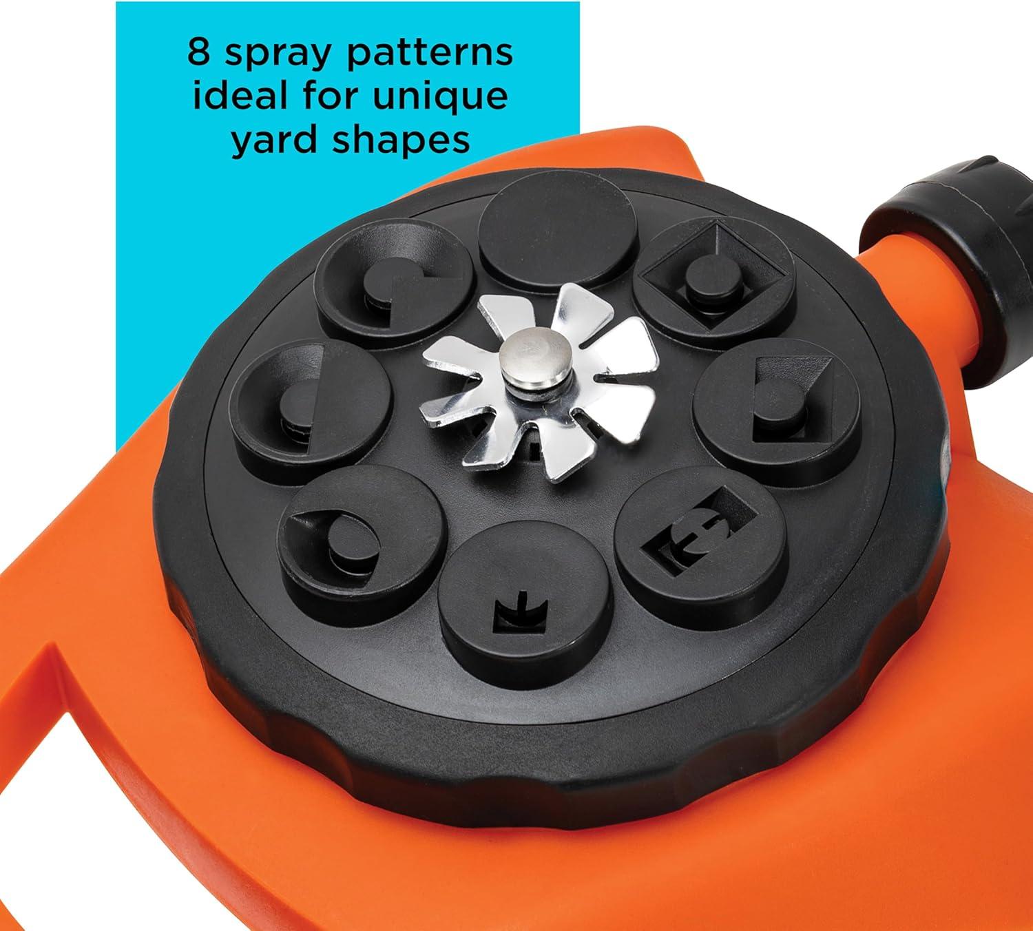 imageBlack Decker 8Pattern Turret Sprinkler Up to 962 Sq Ft Coverage Durable Build Versatile Spray Options BD57392