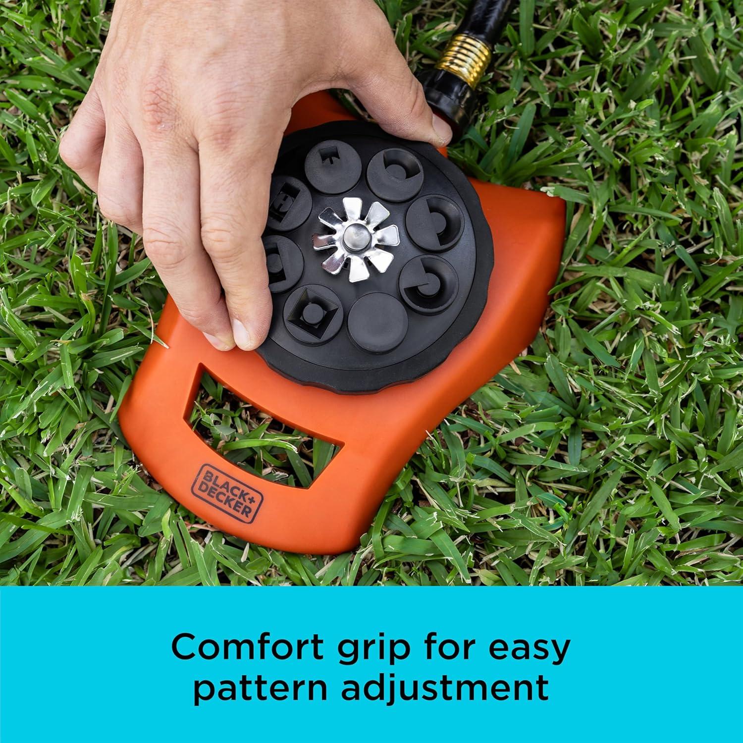 imageBlack Decker 8Pattern Turret Sprinkler Up to 962 Sq Ft Coverage Durable Build Versatile Spray Options BD57392