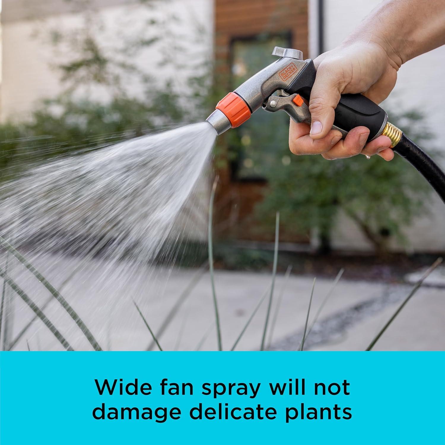 imageBlack Decker Adjustable Front Trigger Nozzle HeavyDuty PrecisionControl Garden Hose Sprayer BD59380
