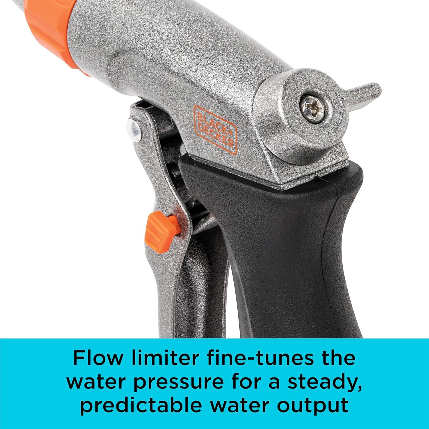 imageBlack Decker Adjustable Front Trigger Nozzle HeavyDuty PrecisionControl Garden Hose Sprayer BD59380