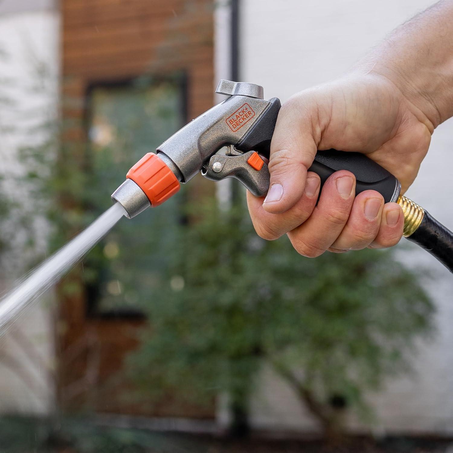 imageBlack Decker Adjustable Front Trigger Nozzle HeavyDuty PrecisionControl Garden Hose Sprayer BD59380