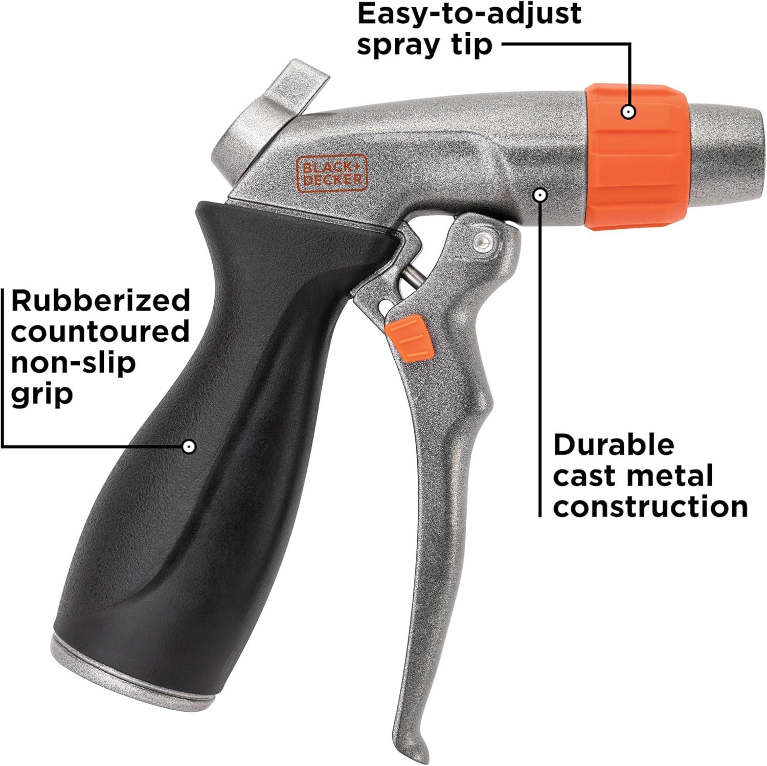 imageBlack Decker Adjustable Front Trigger Nozzle HeavyDuty PrecisionControl Garden Hose Sprayer BD59380