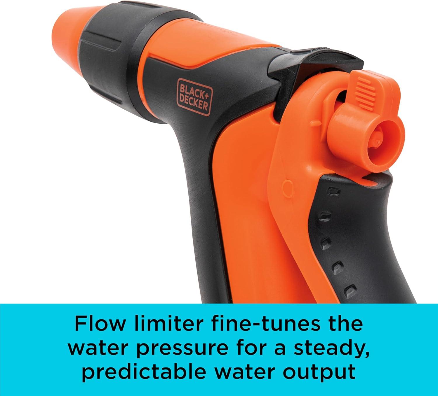 imageBlack Decker Adjustable Rear Trigger Garden Hose Nozzle Lightweight Comfortable Grip Sprayer for Everyday Use BXWNBB57391