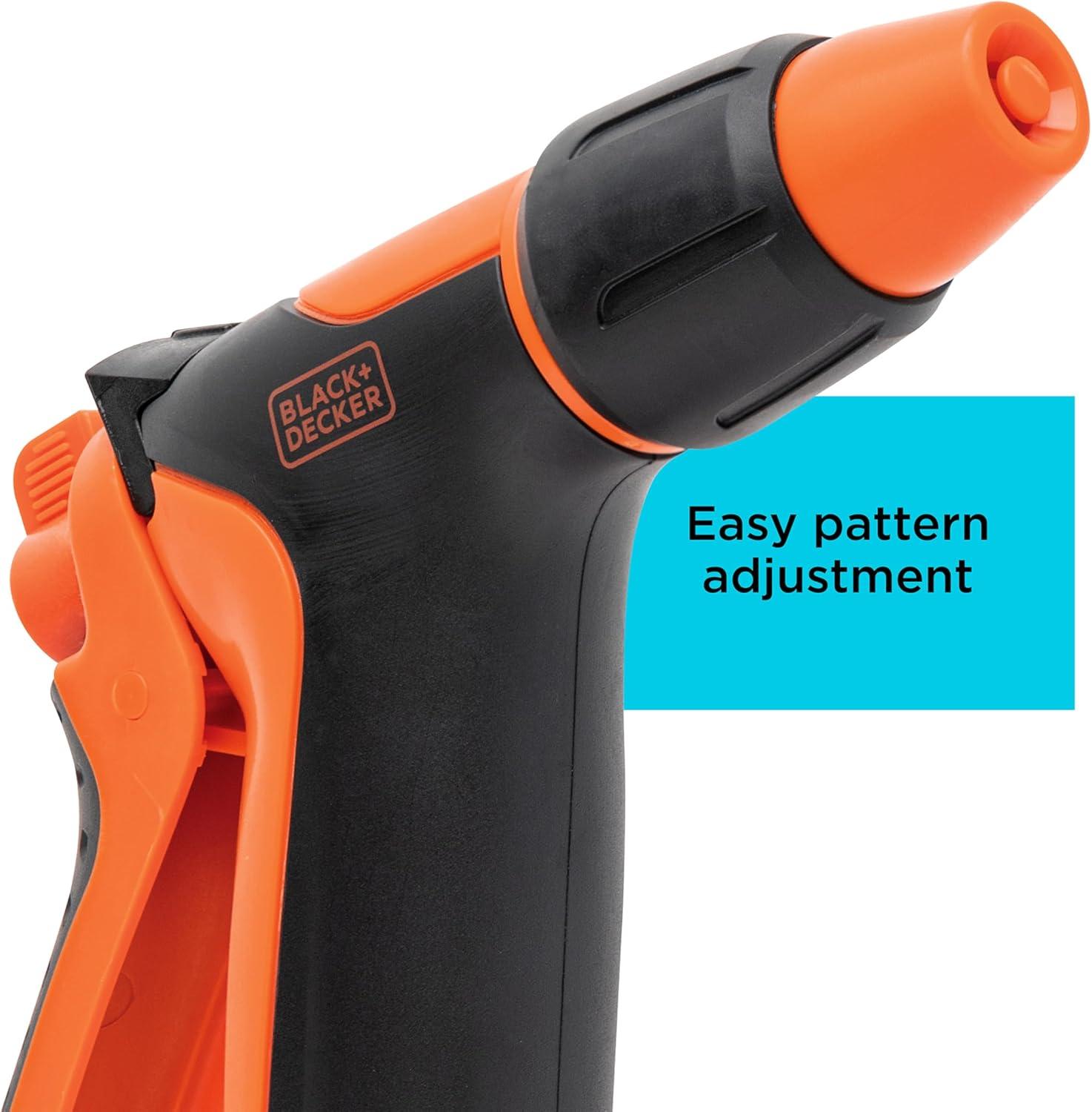 imageBlack Decker Adjustable Rear Trigger Garden Hose Nozzle Lightweight Comfortable Grip Sprayer for Everyday Use BXWNBB57391
