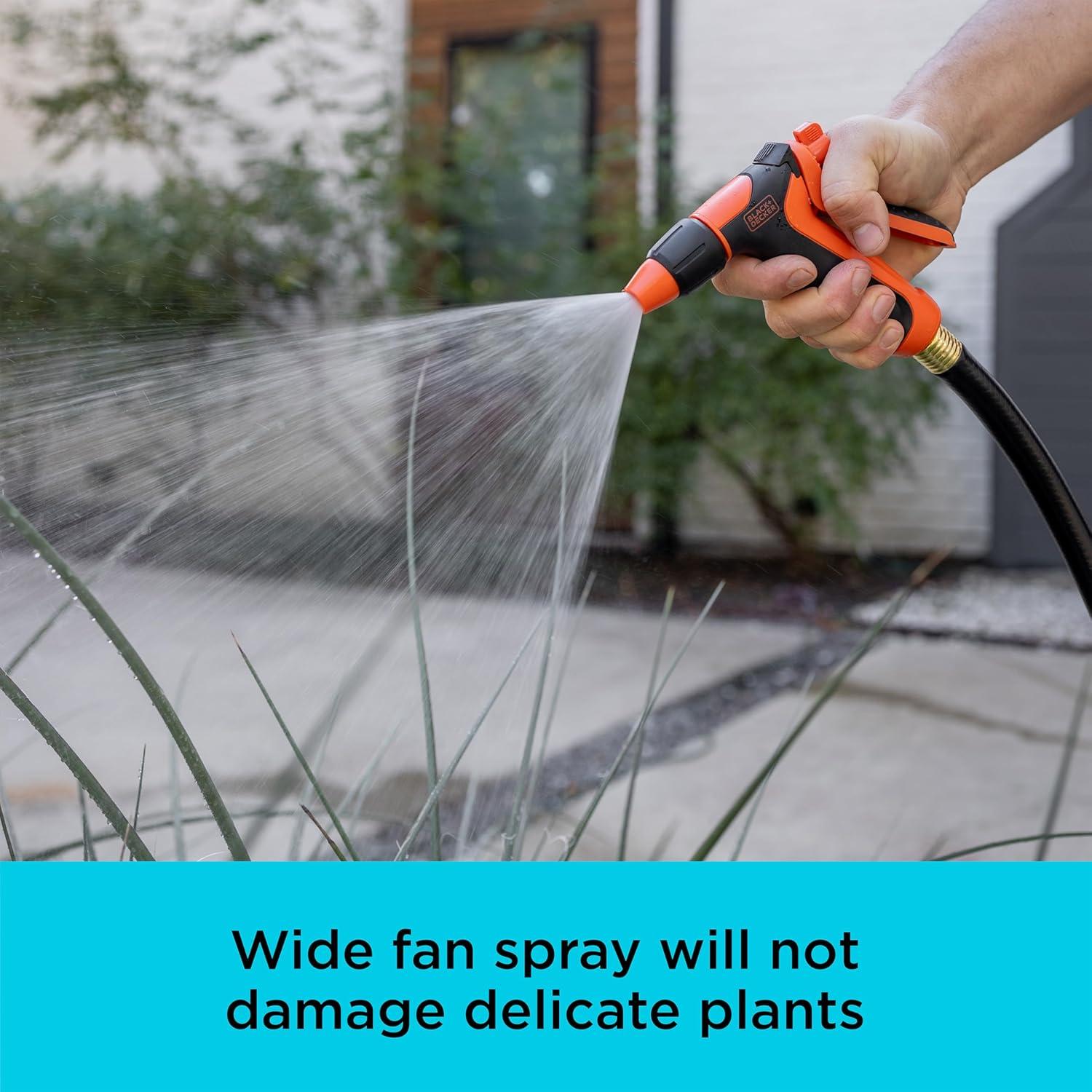 imageBlack Decker Adjustable Rear Trigger Garden Hose Nozzle Lightweight Comfortable Grip Sprayer for Everyday Use BXWNBB57391