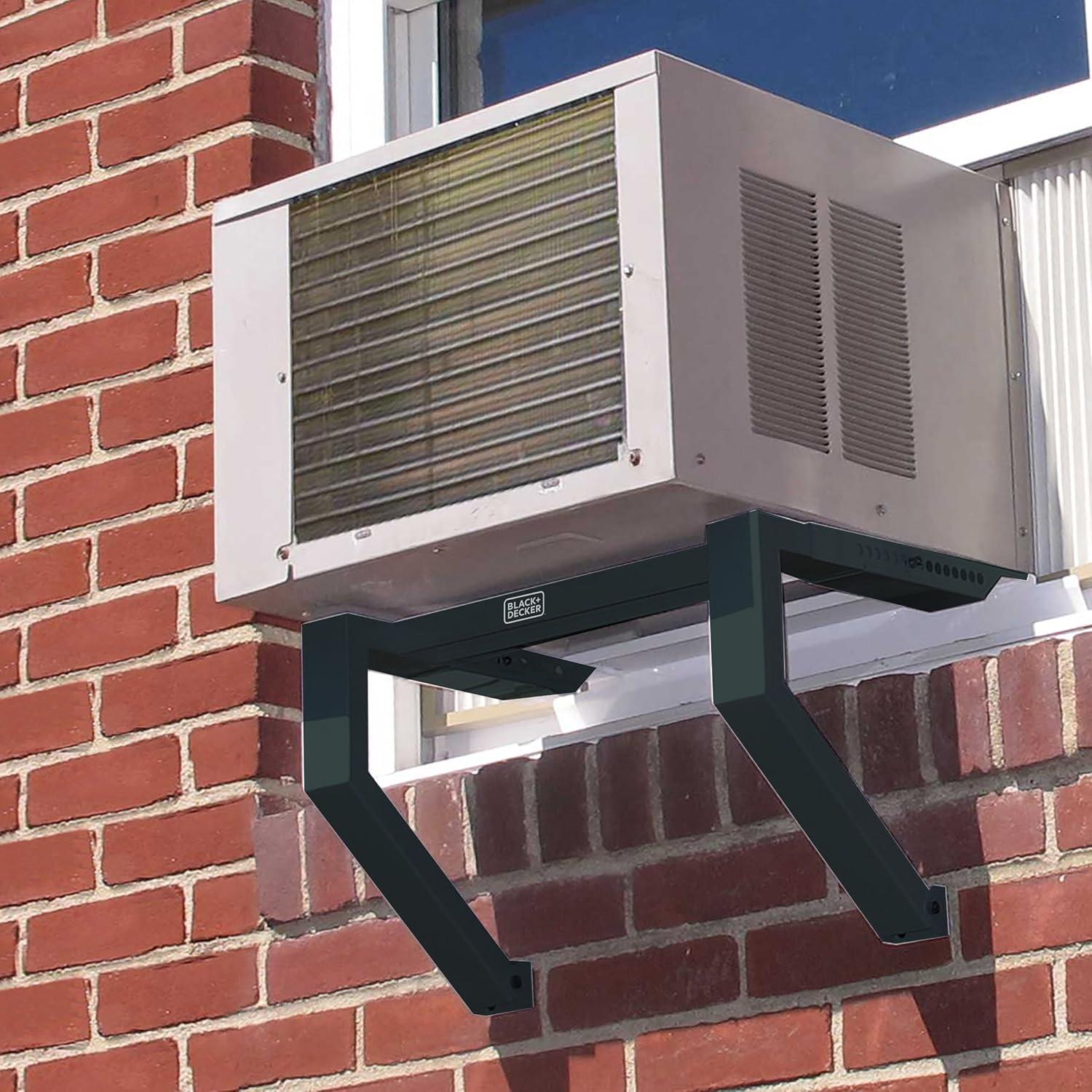 imageBlack Decker Air Conditioner Window Support Bracket No Drill AC Support Bracket Installs in Minutes AC Window Bracket Supports up to 200 Lbs Durable Bracket for AC UnitGrayAC Bracket